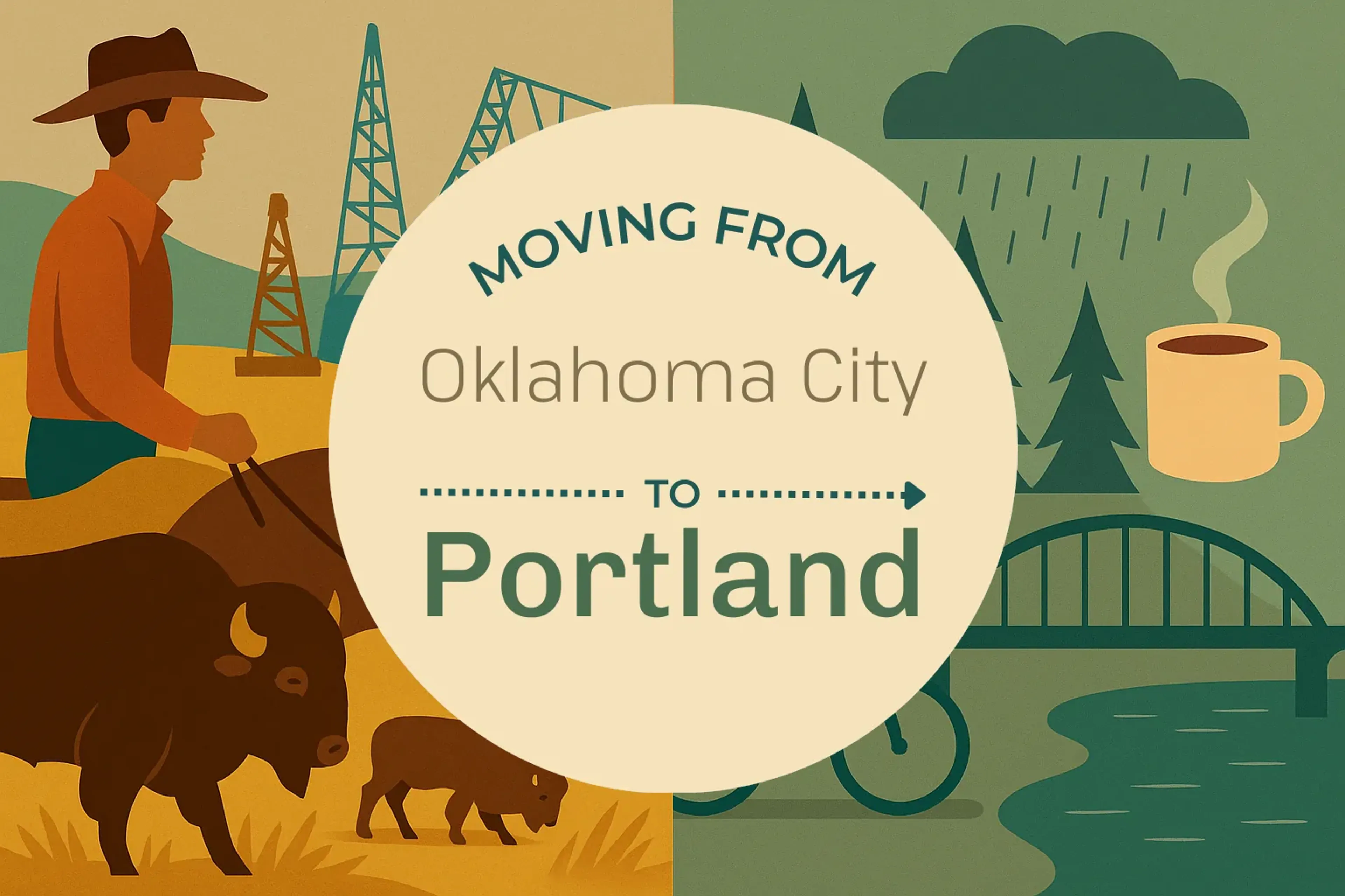 Side-by-side comparison of Oklahoma City to Portland moving companies