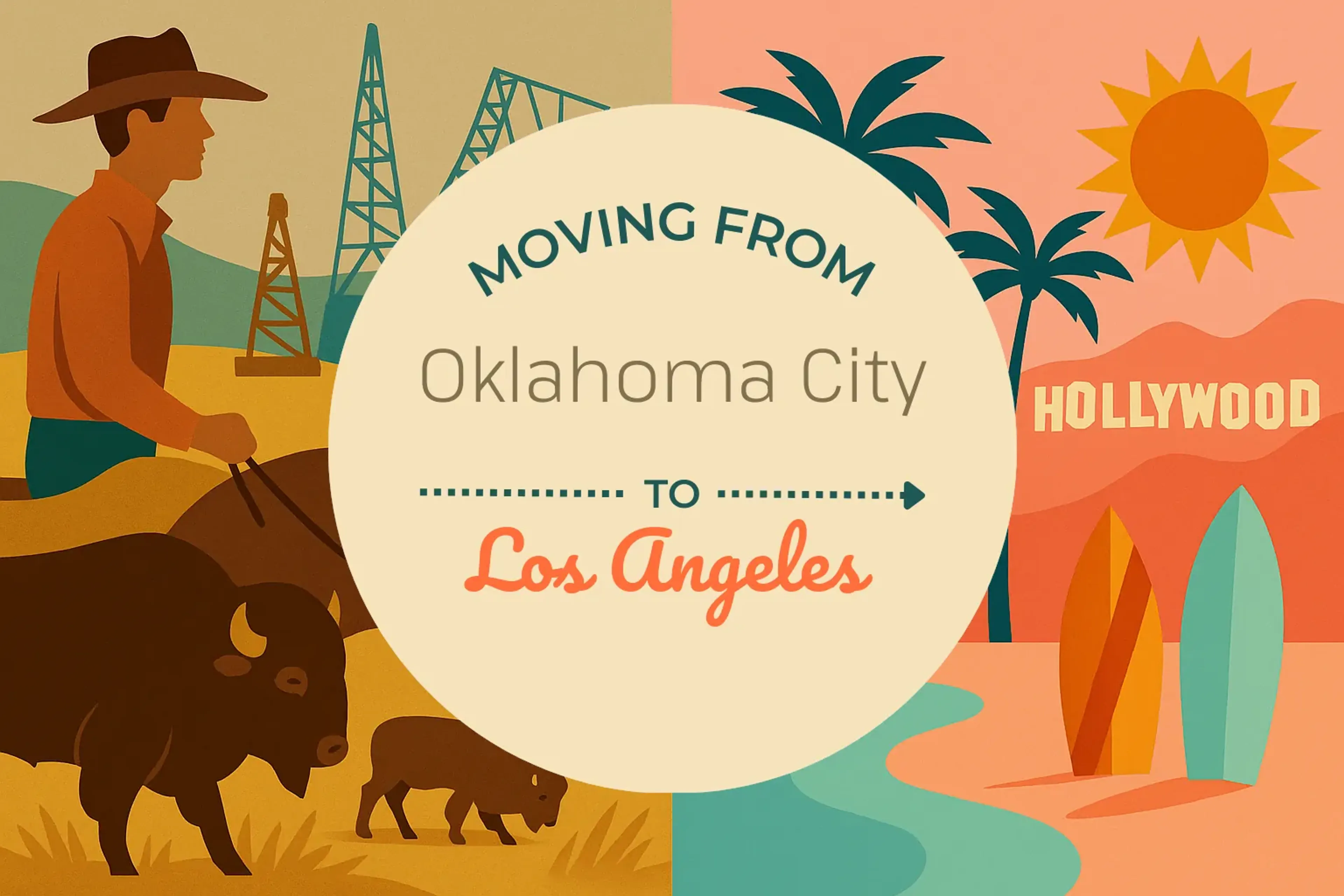 Side-by-side comparison of Oklahoma City to Los Angeles moving companies