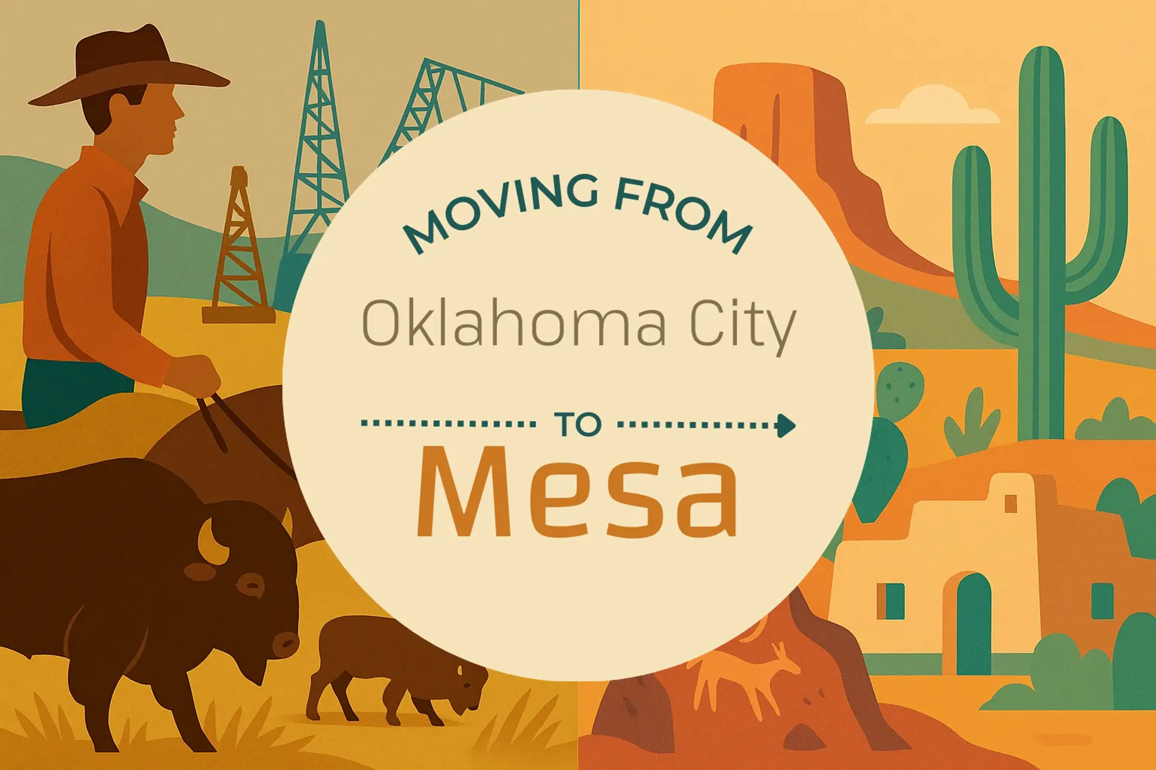 Side-by-side comparison of Oklahoma City to Mesa moving companies