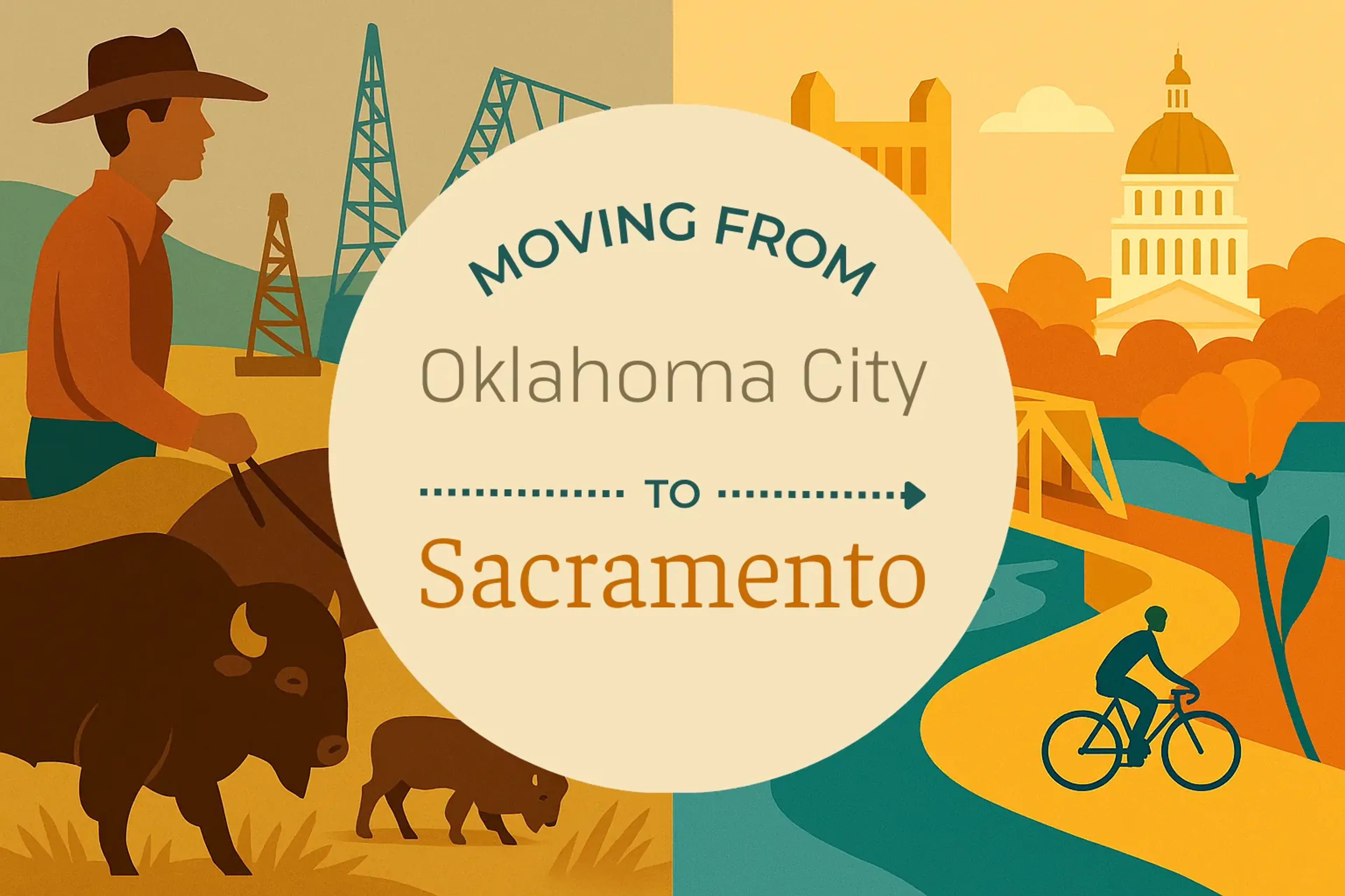 Side-by-side comparison of Oklahoma City to Sacramento moving companies