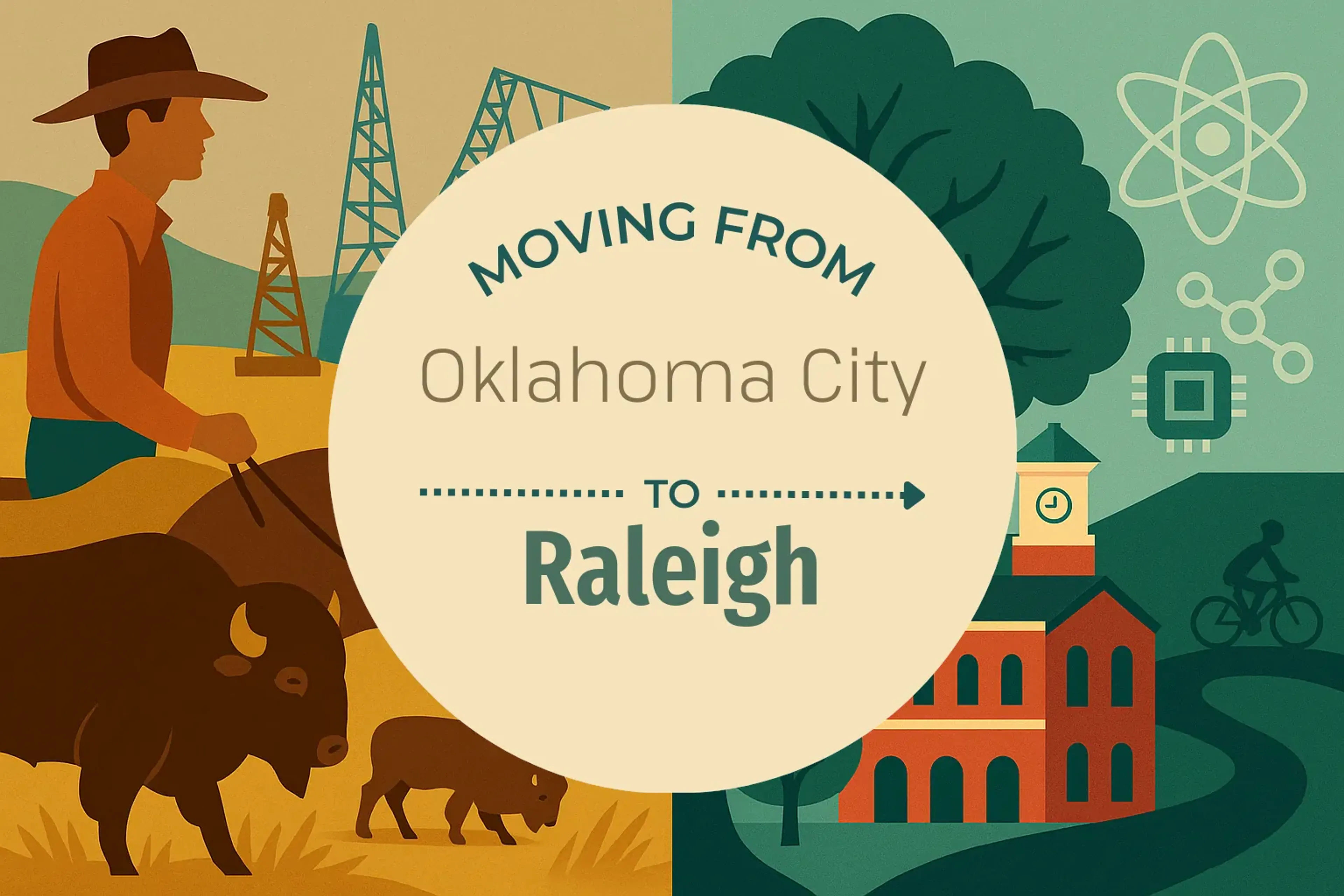 Side-by-side comparison of Oklahoma City to Raleigh moving companies