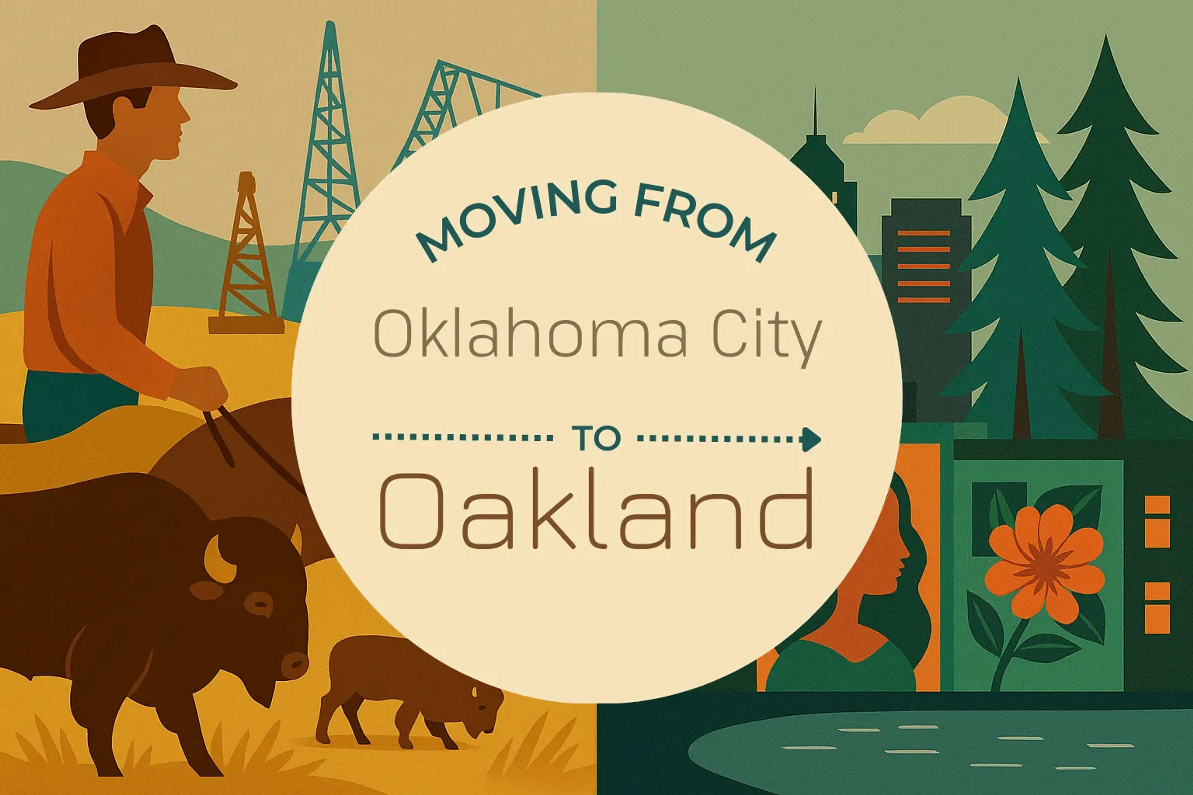 Side-by-side comparison of Oklahoma City to Oakland moving companies