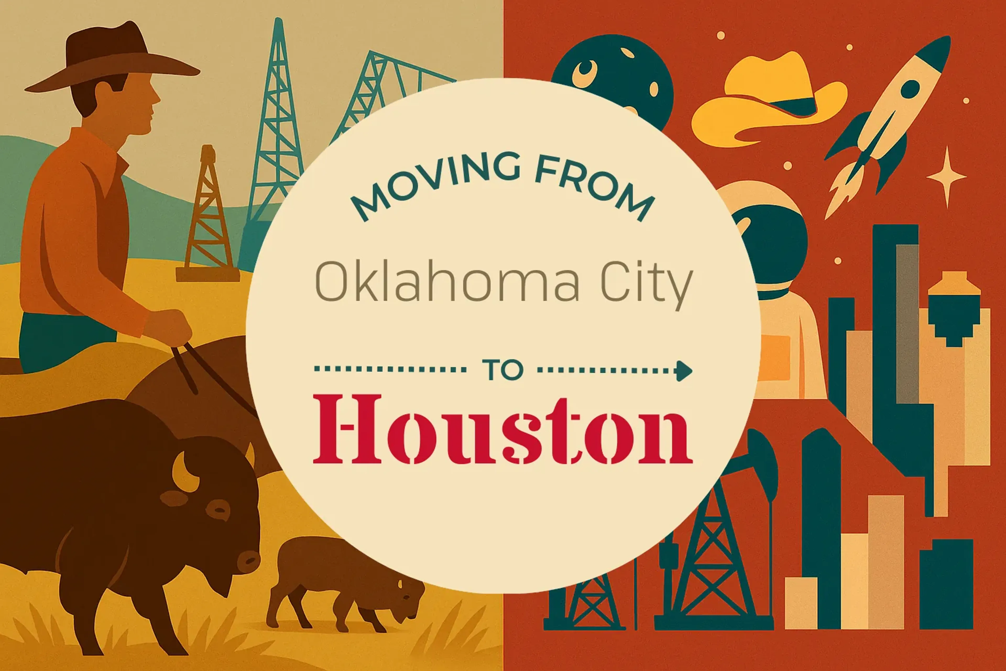 Side-by-side comparison of Oklahoma City to Houston moving companies