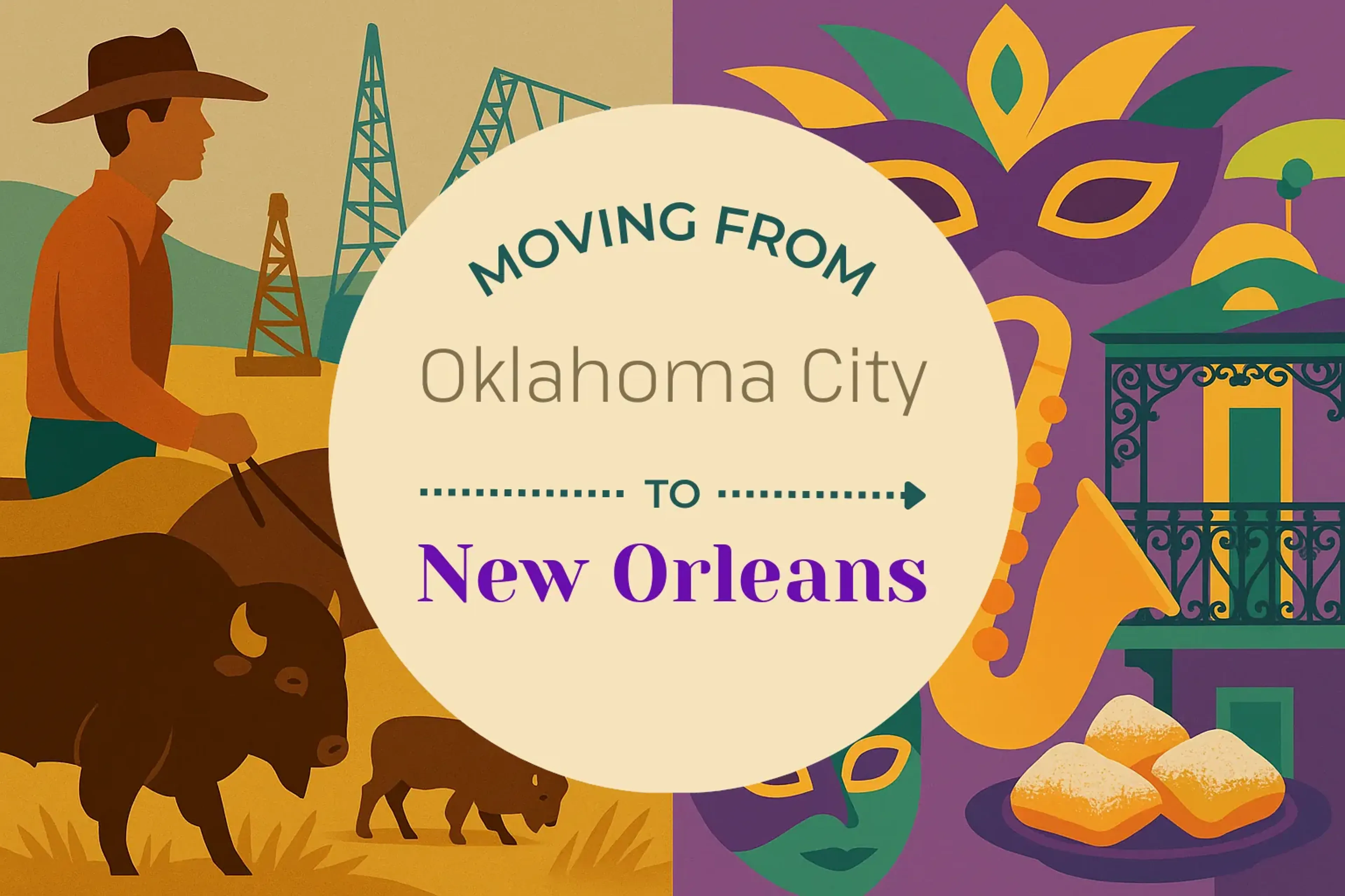 Side-by-side comparison of Oklahoma City to New Orleans moving companies