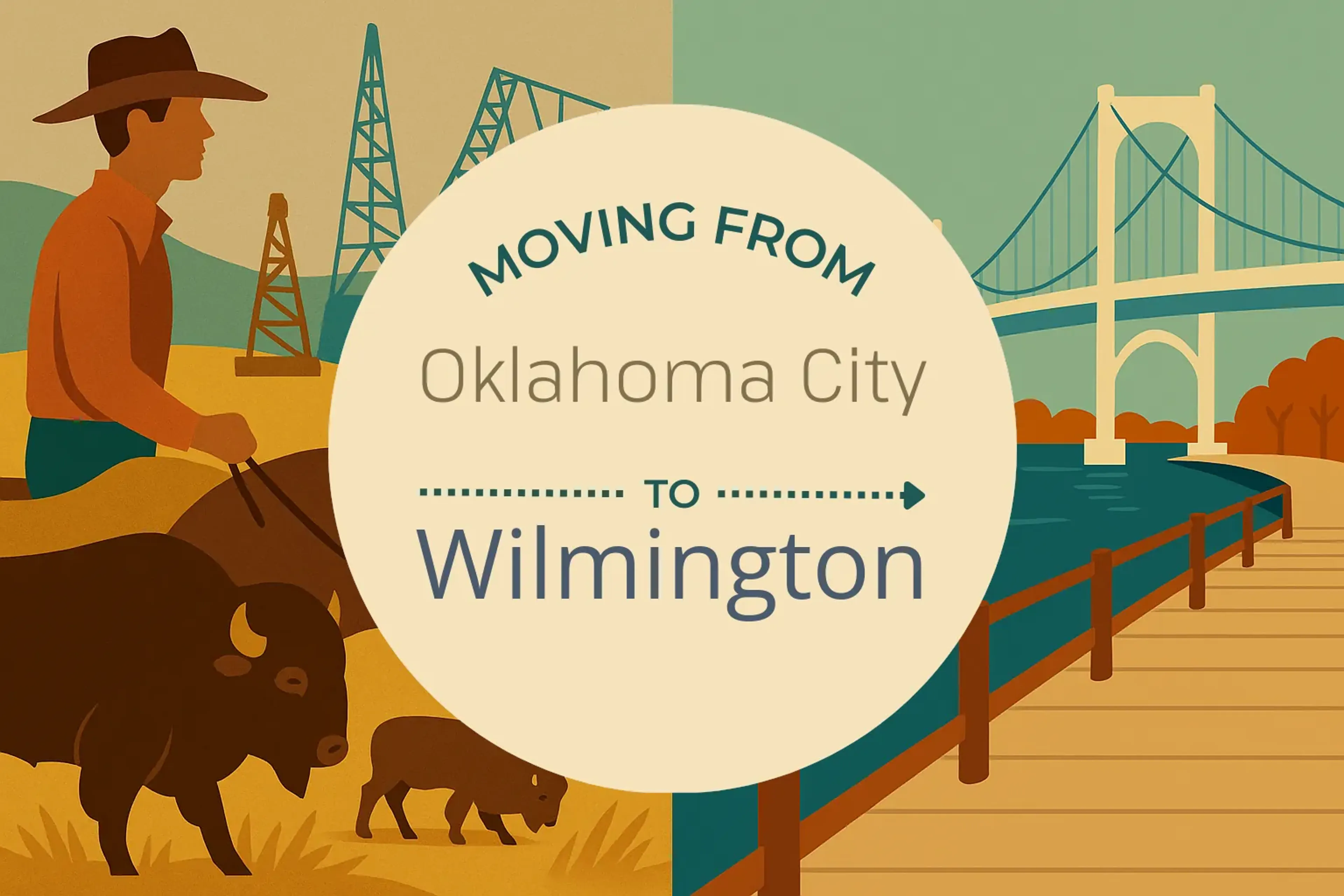 Side-by-side comparison of Oklahoma City to Wilmington moving companies