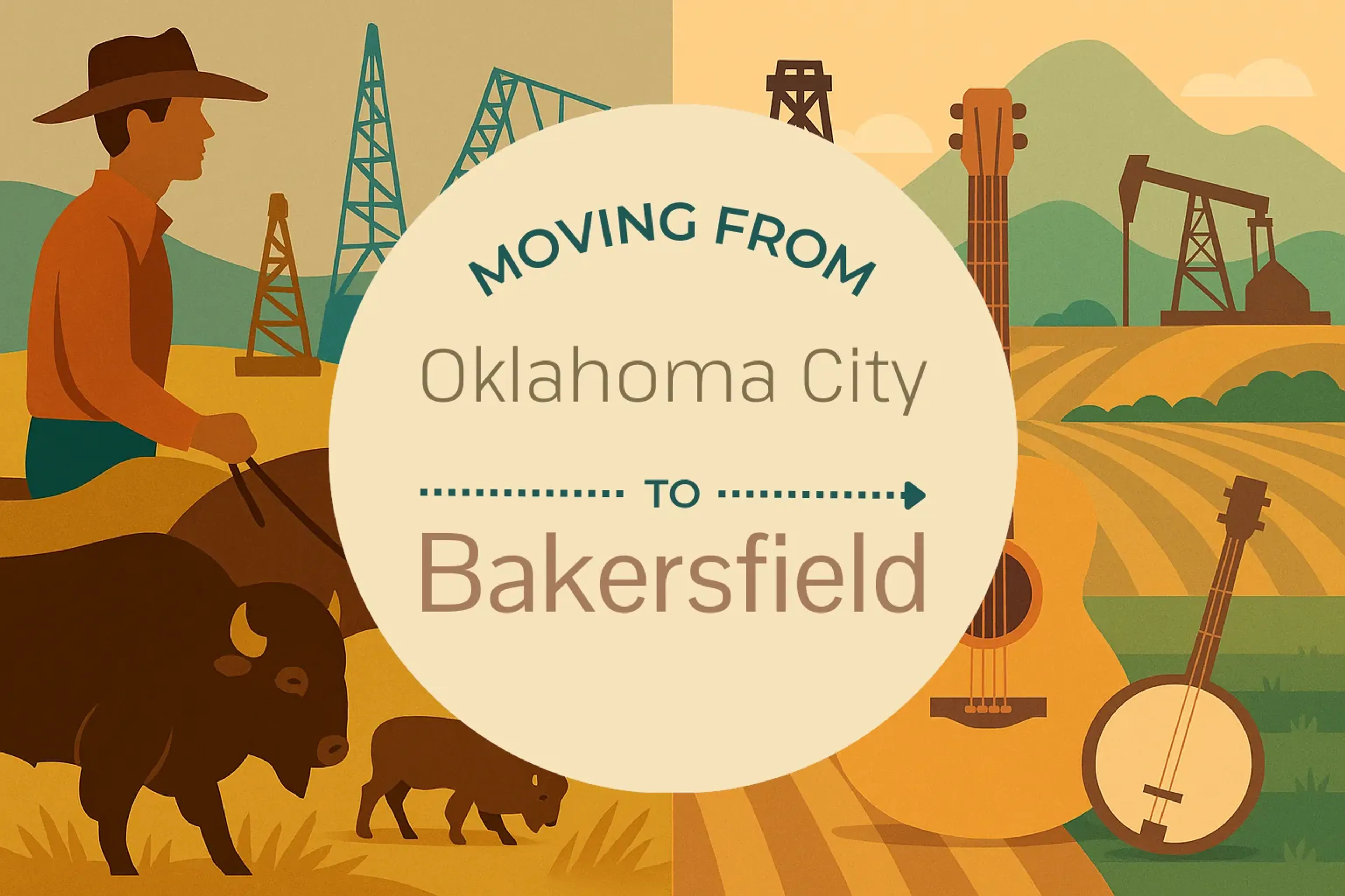 Side-by-side comparison of Oklahoma City to Bakersfield moving companies