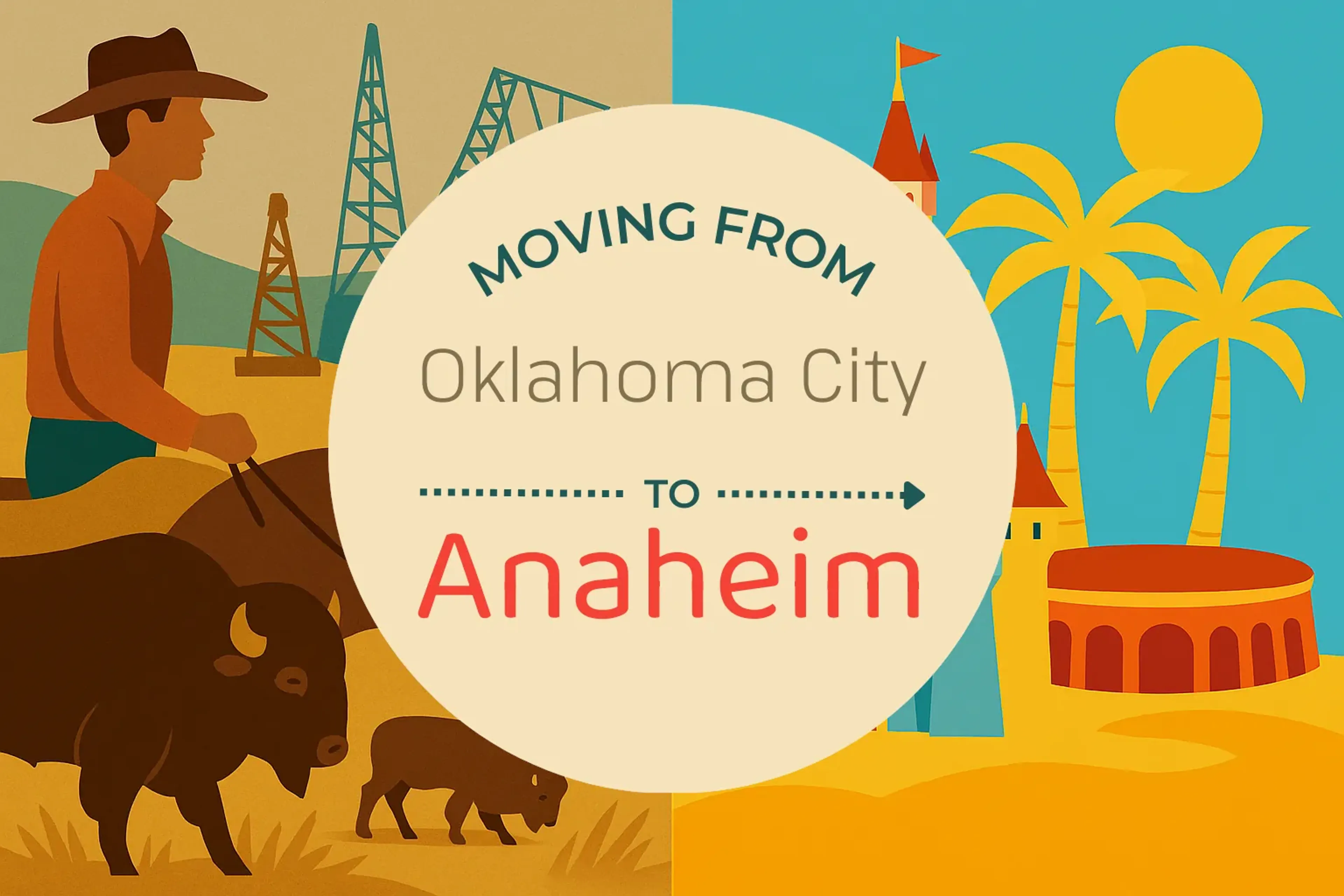 Side-by-side comparison of Oklahoma City to Anaheim moving companies