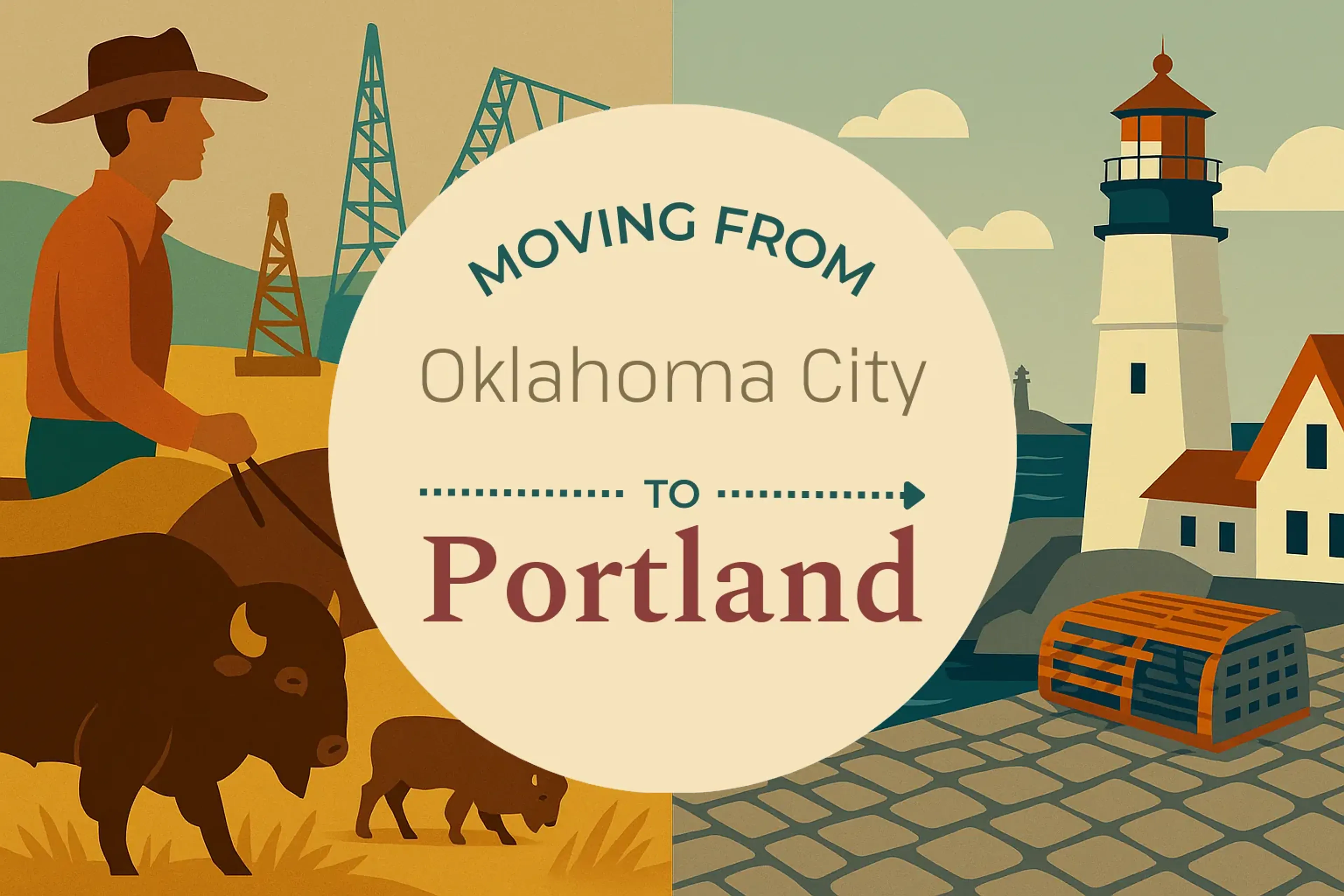 Side-by-side comparison of Oklahoma City to Portland moving companies