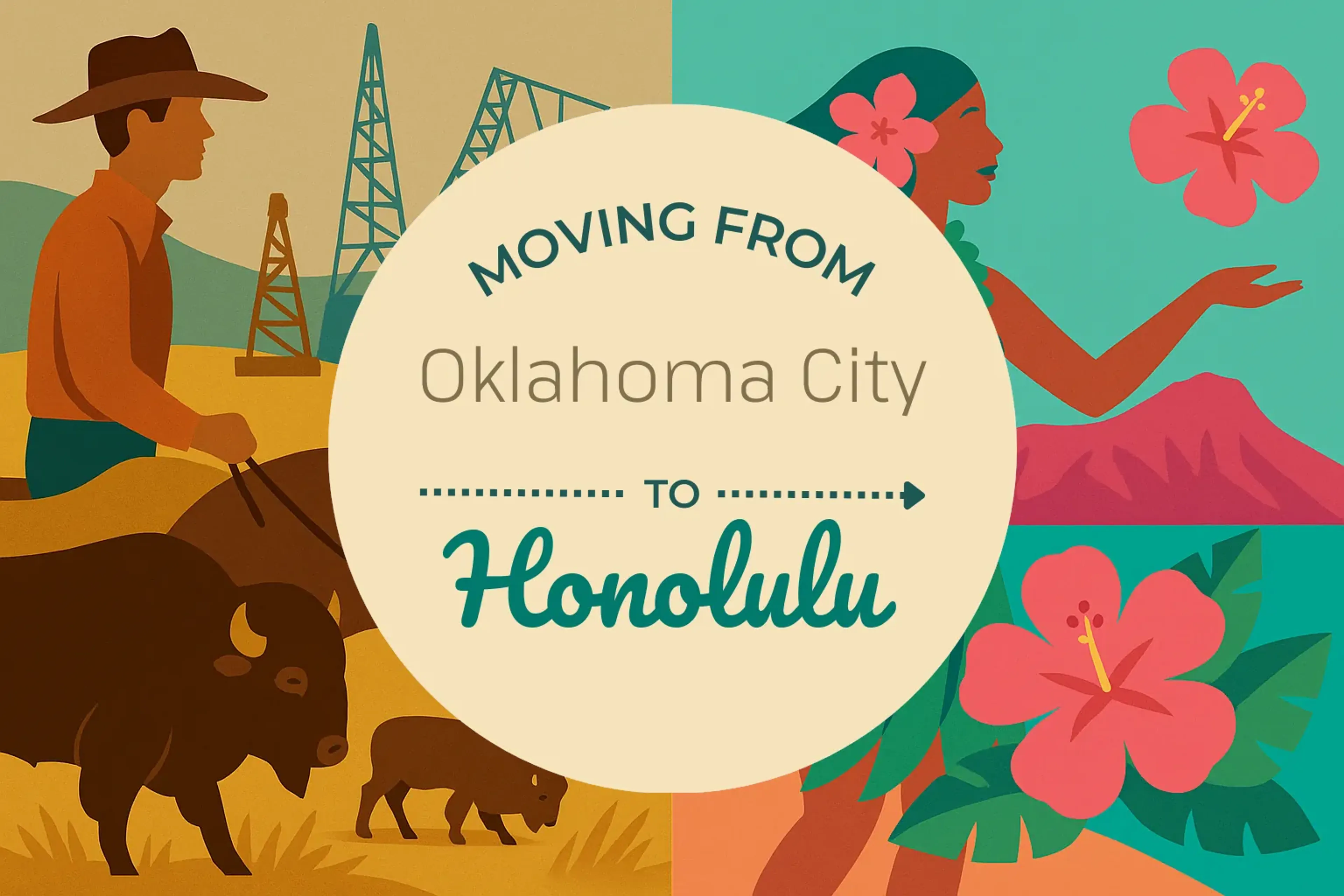Side-by-side comparison of Oklahoma City to Honolulu moving companies