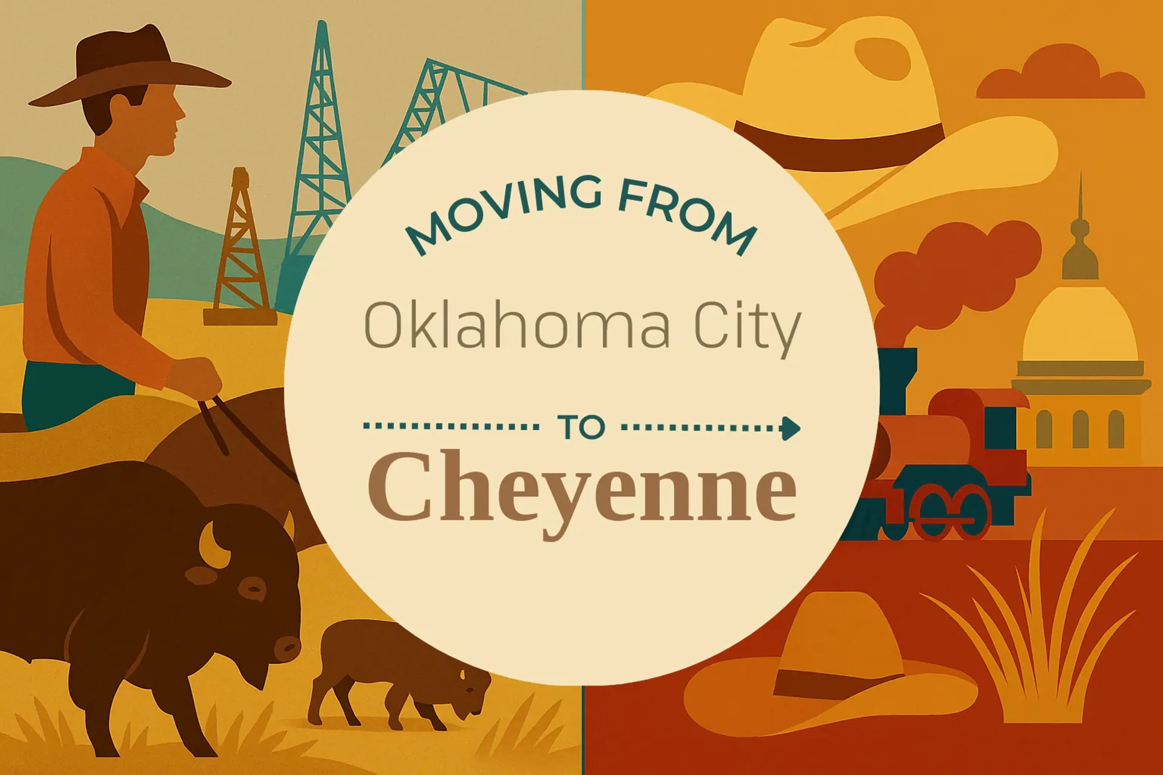 Side-by-side comparison of Oklahoma City to Cheyenne moving companies