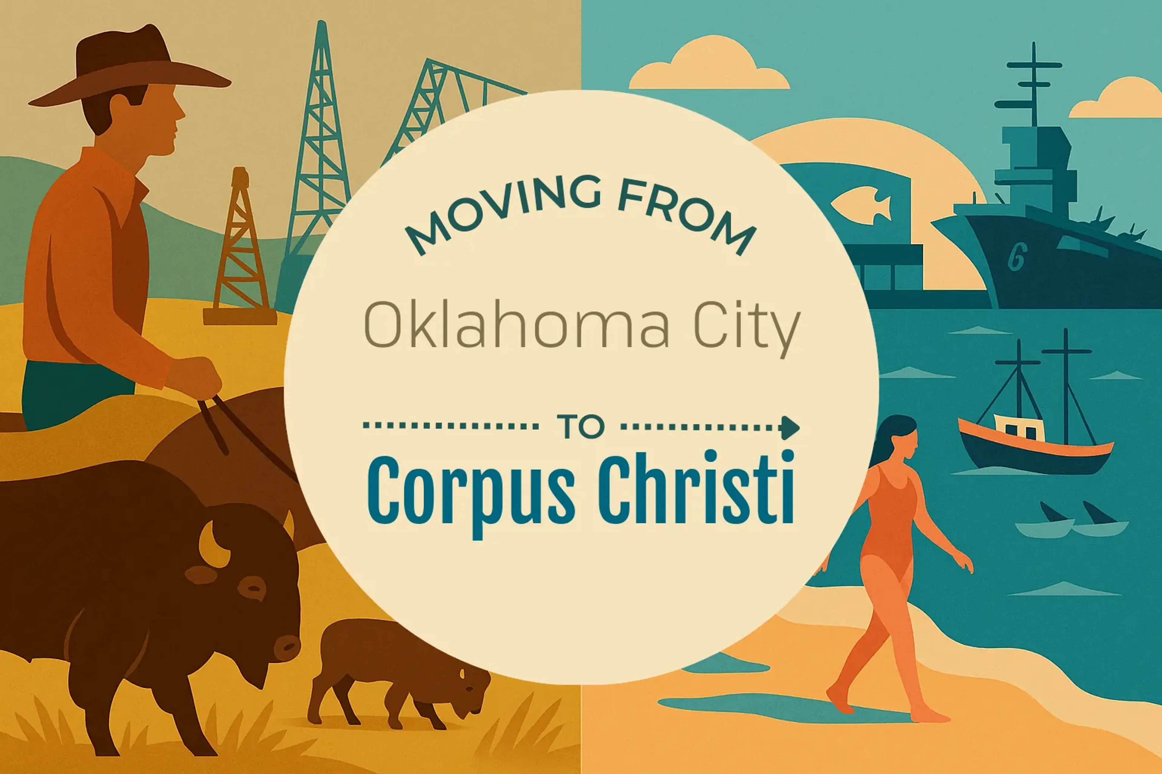 Side-by-side comparison of Oklahoma City to Corpus Christi moving companies