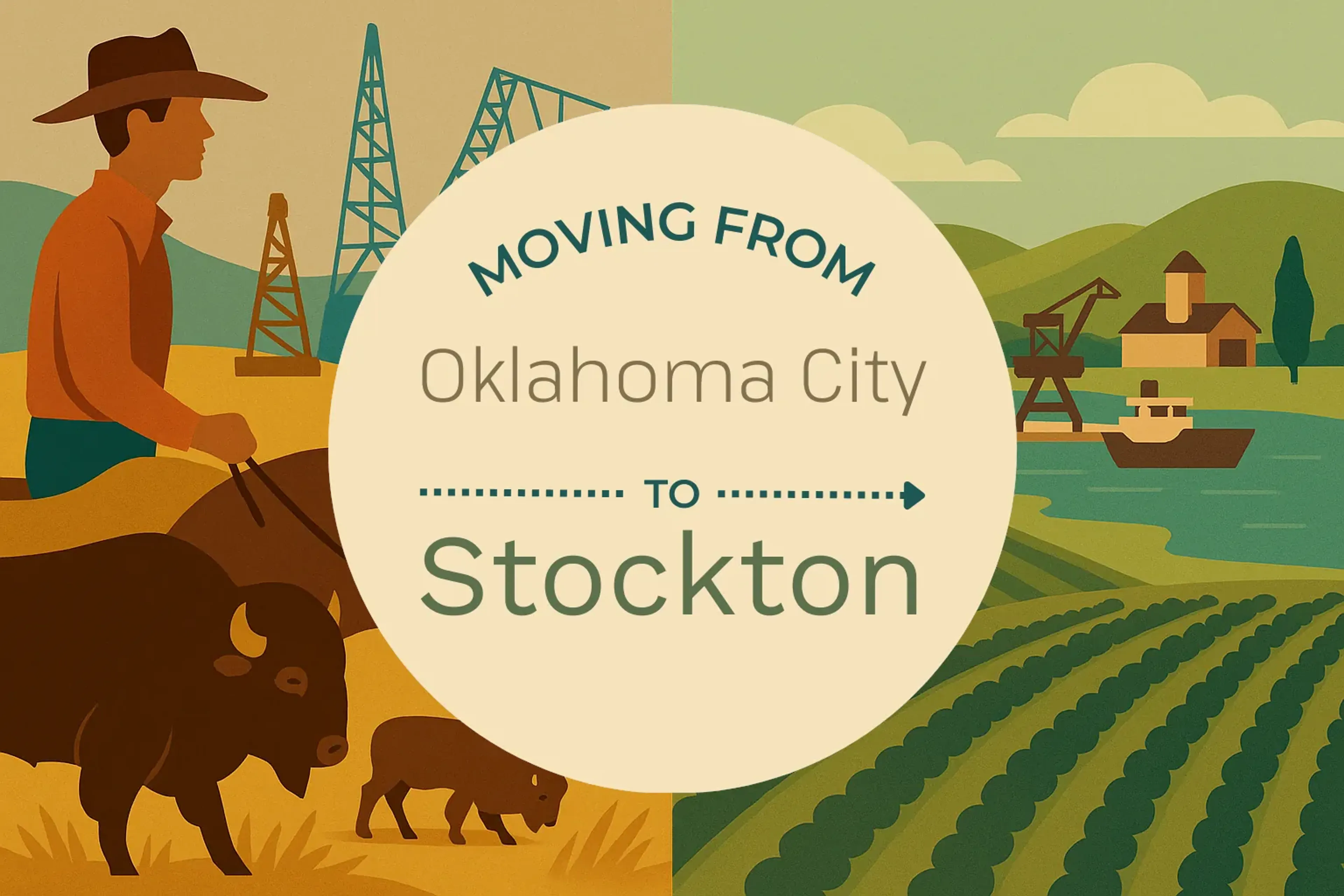 Side-by-side comparison of Oklahoma City to Stockton moving companies