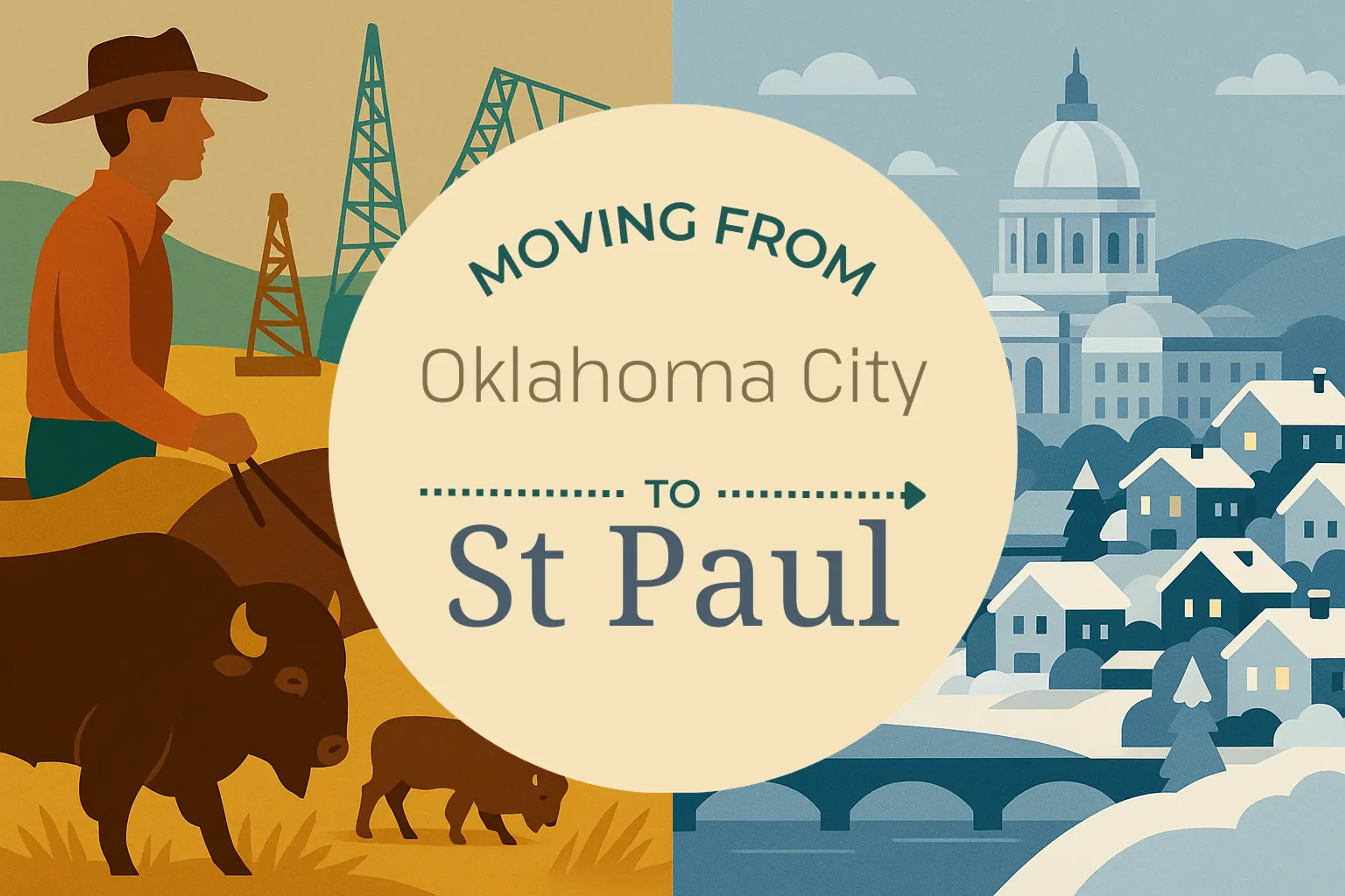 Side-by-side comparison of Oklahoma City to St. Paul moving companies