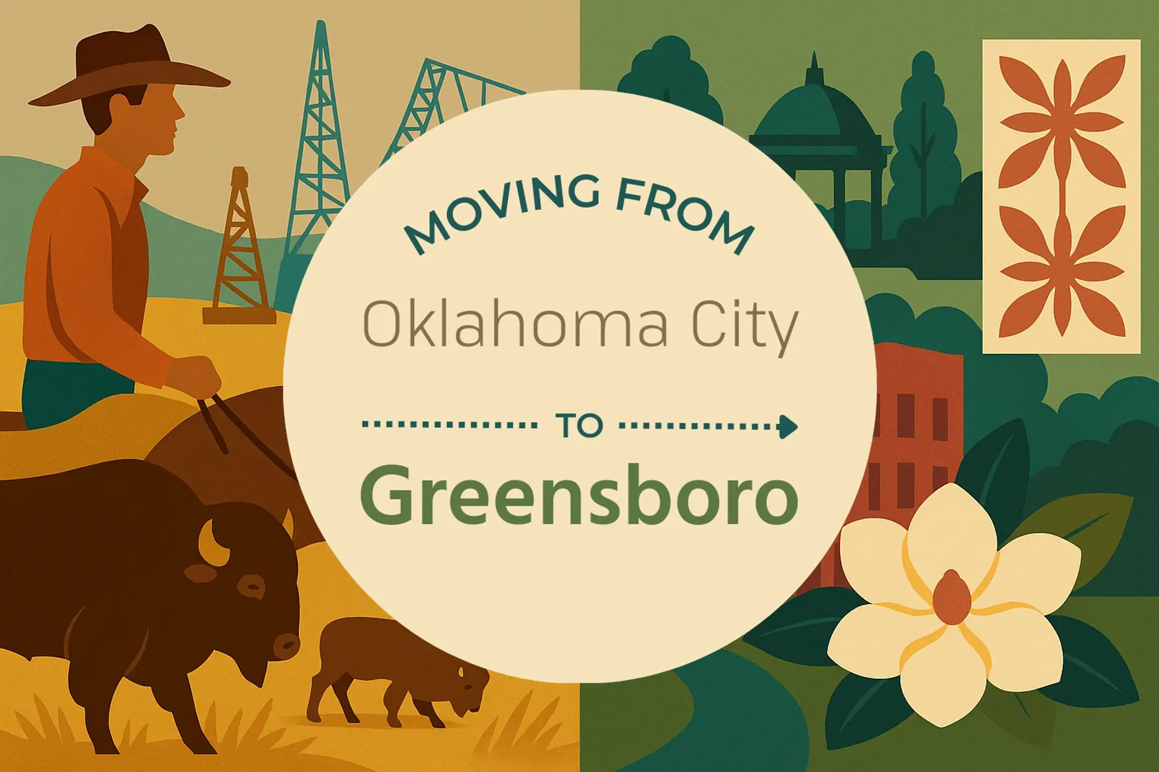 Side-by-side comparison of Oklahoma City to Greensboro moving companies