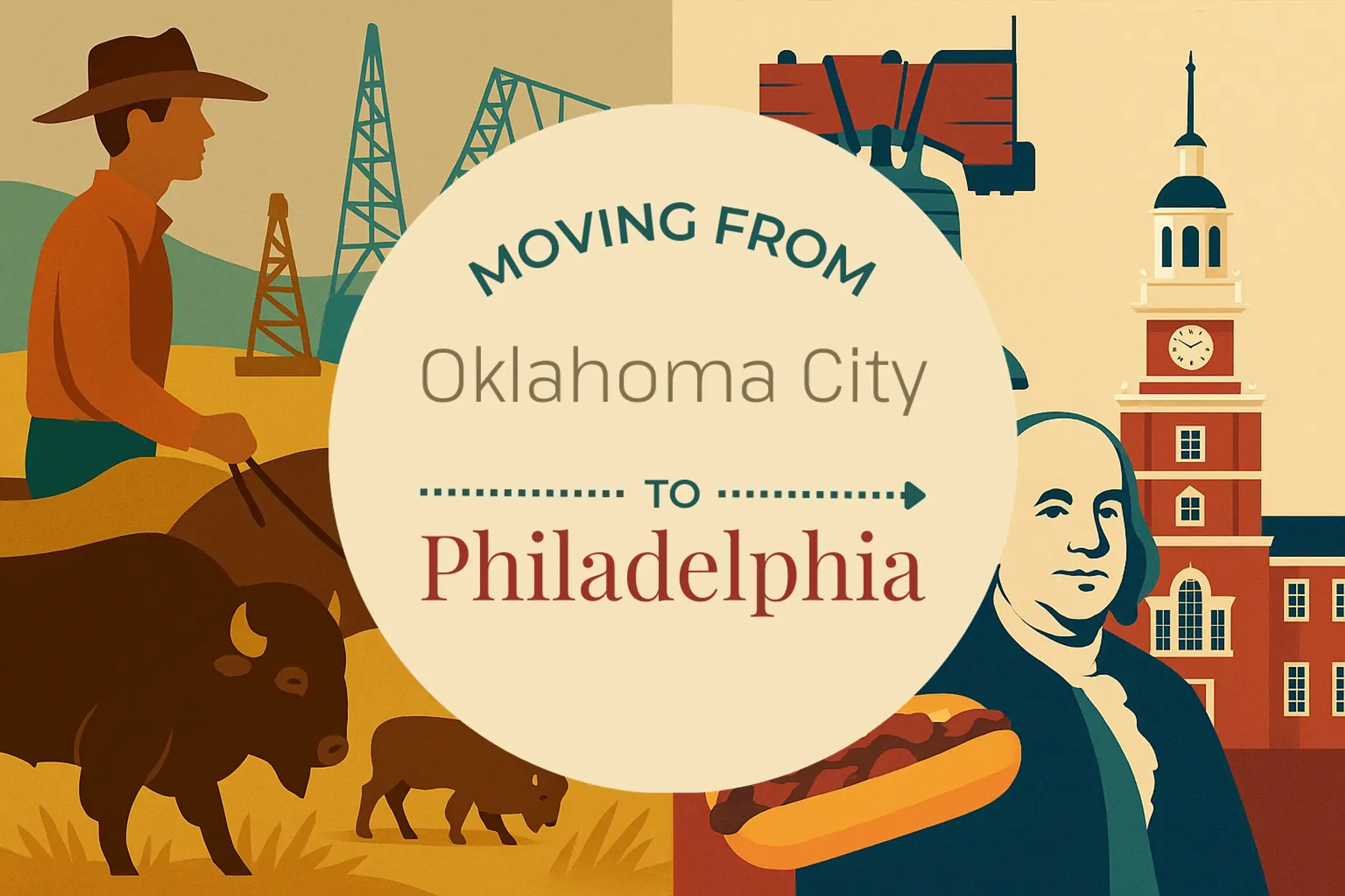 Side-by-side comparison of Oklahoma City to Philadelphia moving companies