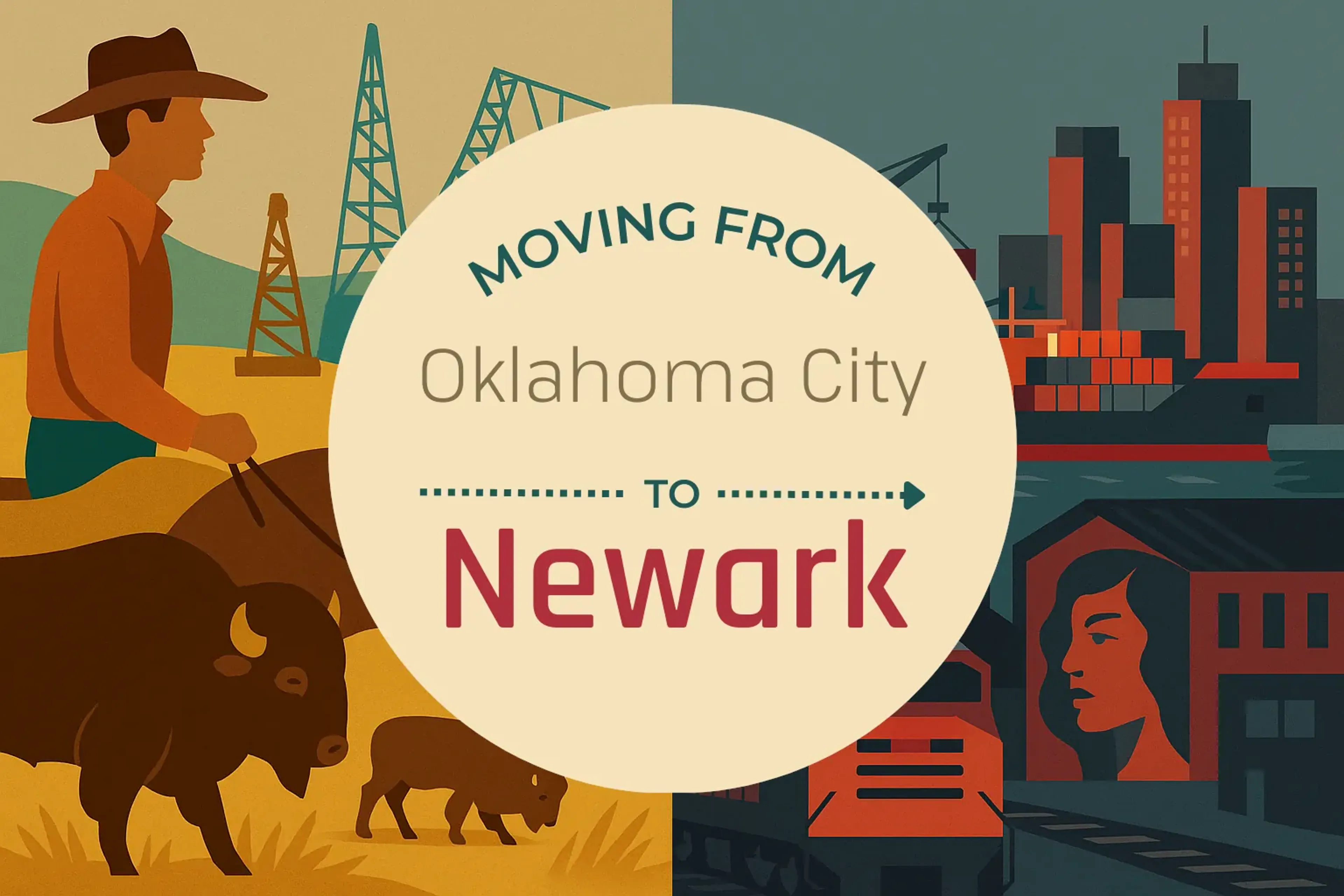 Side-by-side comparison of Oklahoma City to Newark moving companies