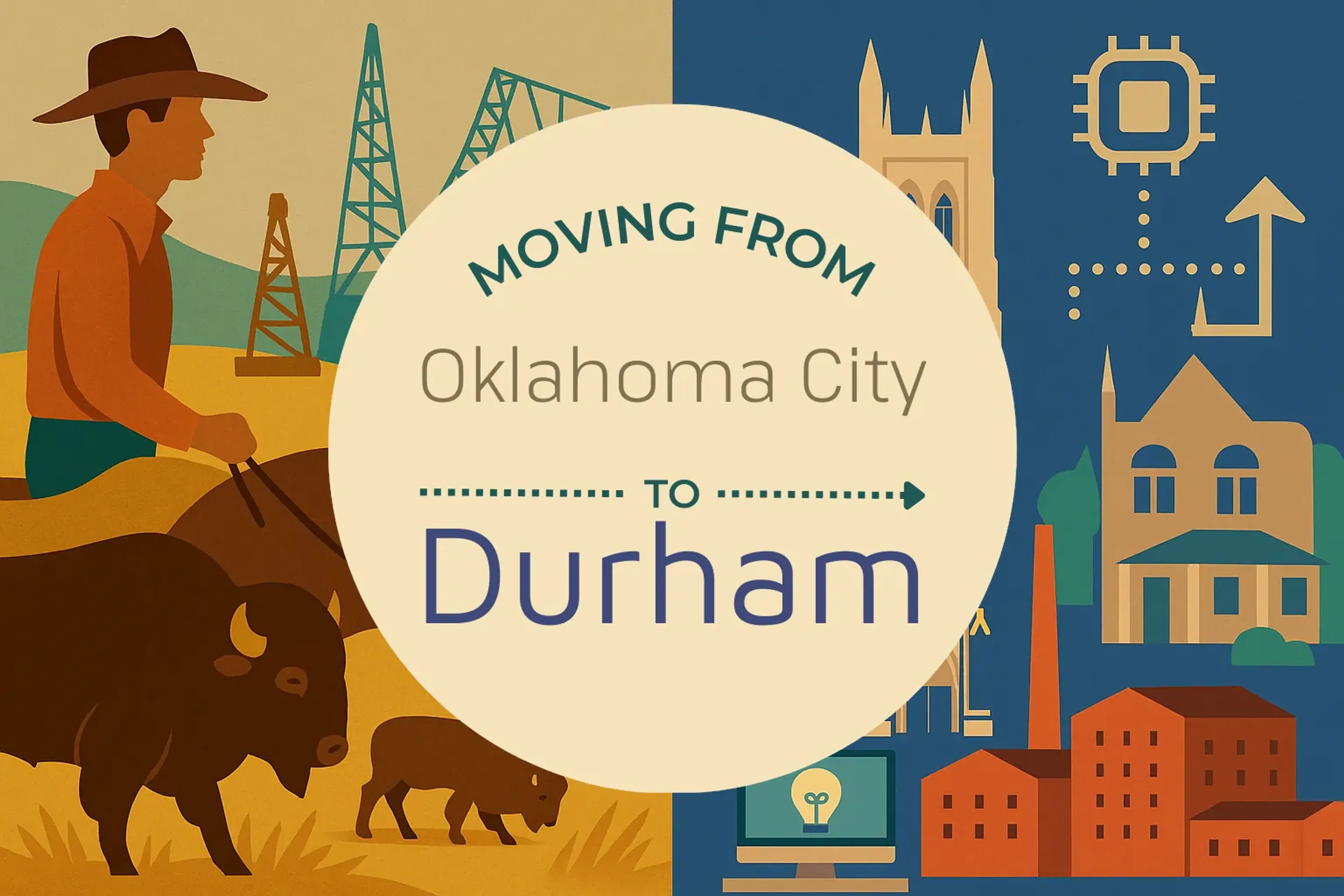 Side-by-side comparison of Oklahoma City to Durham moving companies