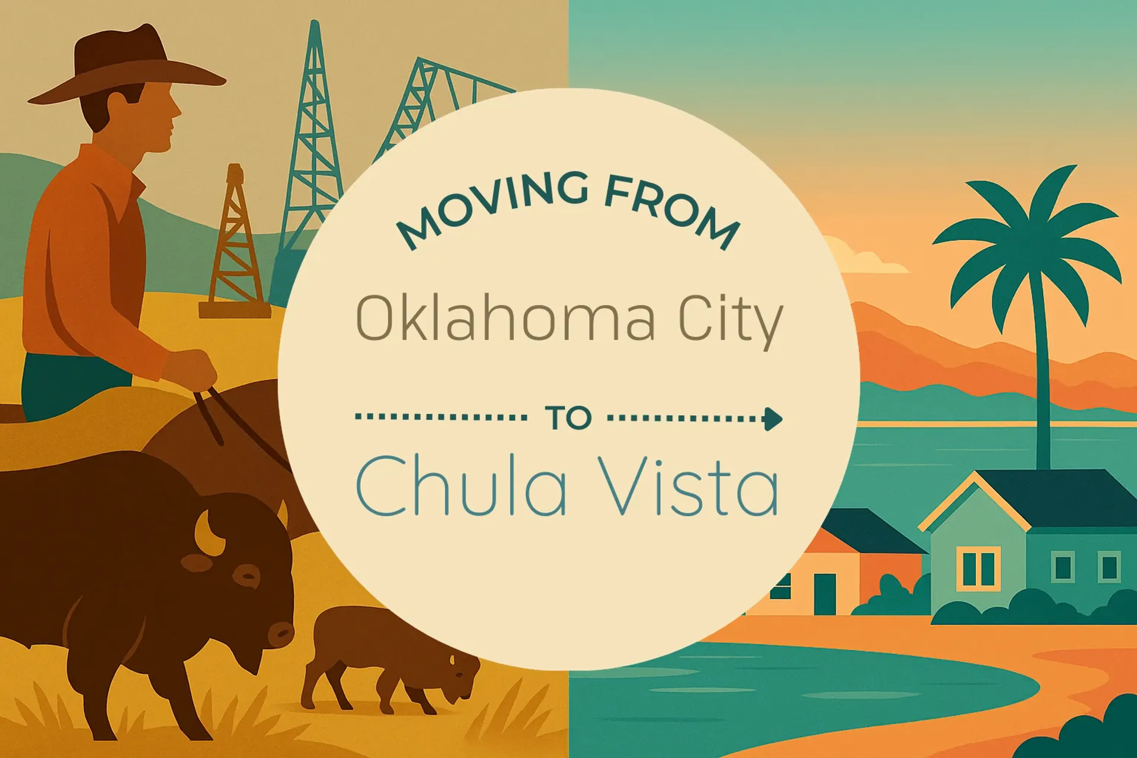 Side-by-side comparison of Oklahoma City to Chula Vista moving companies