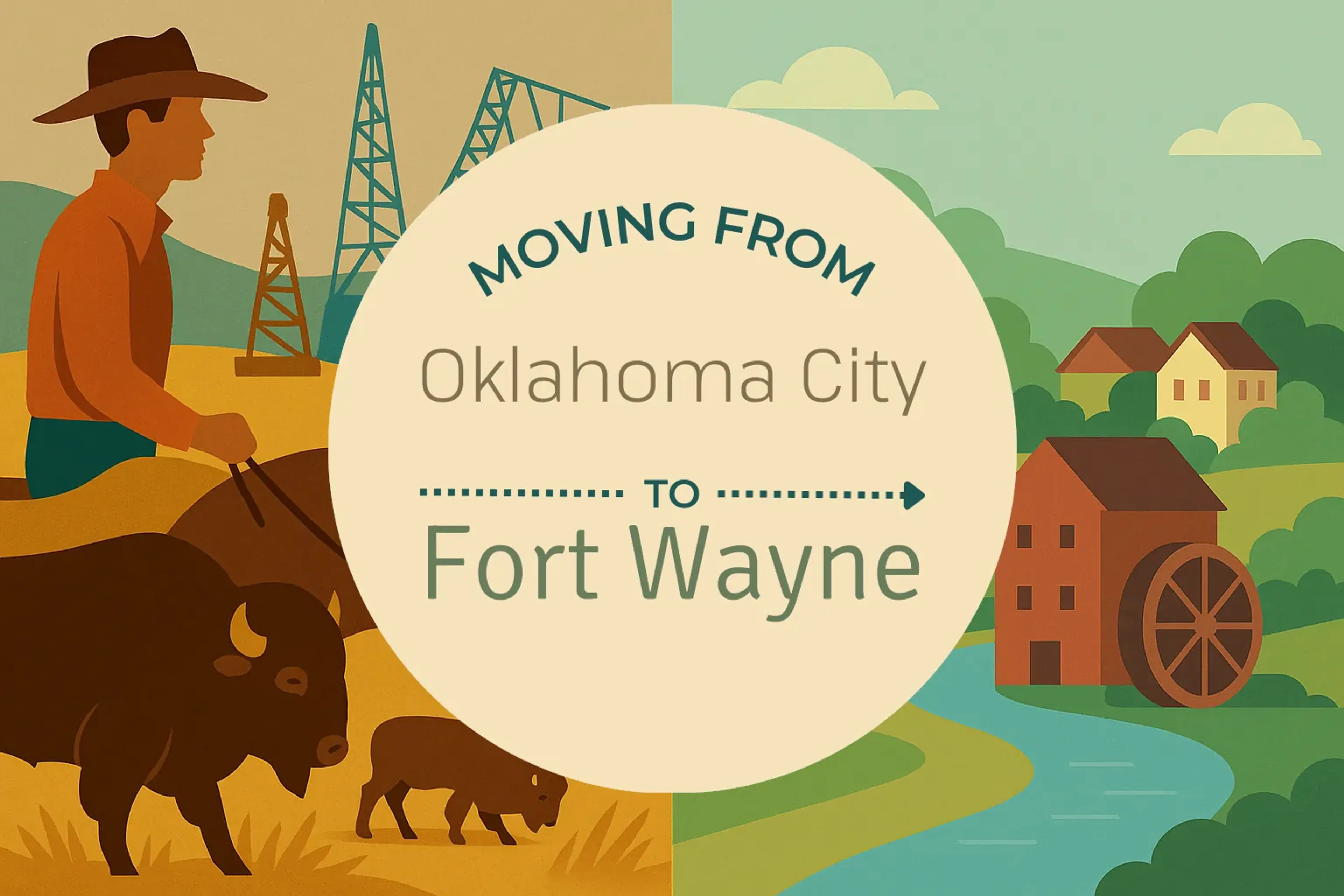 Side-by-side comparison of Oklahoma City to Fort Wayne moving companies