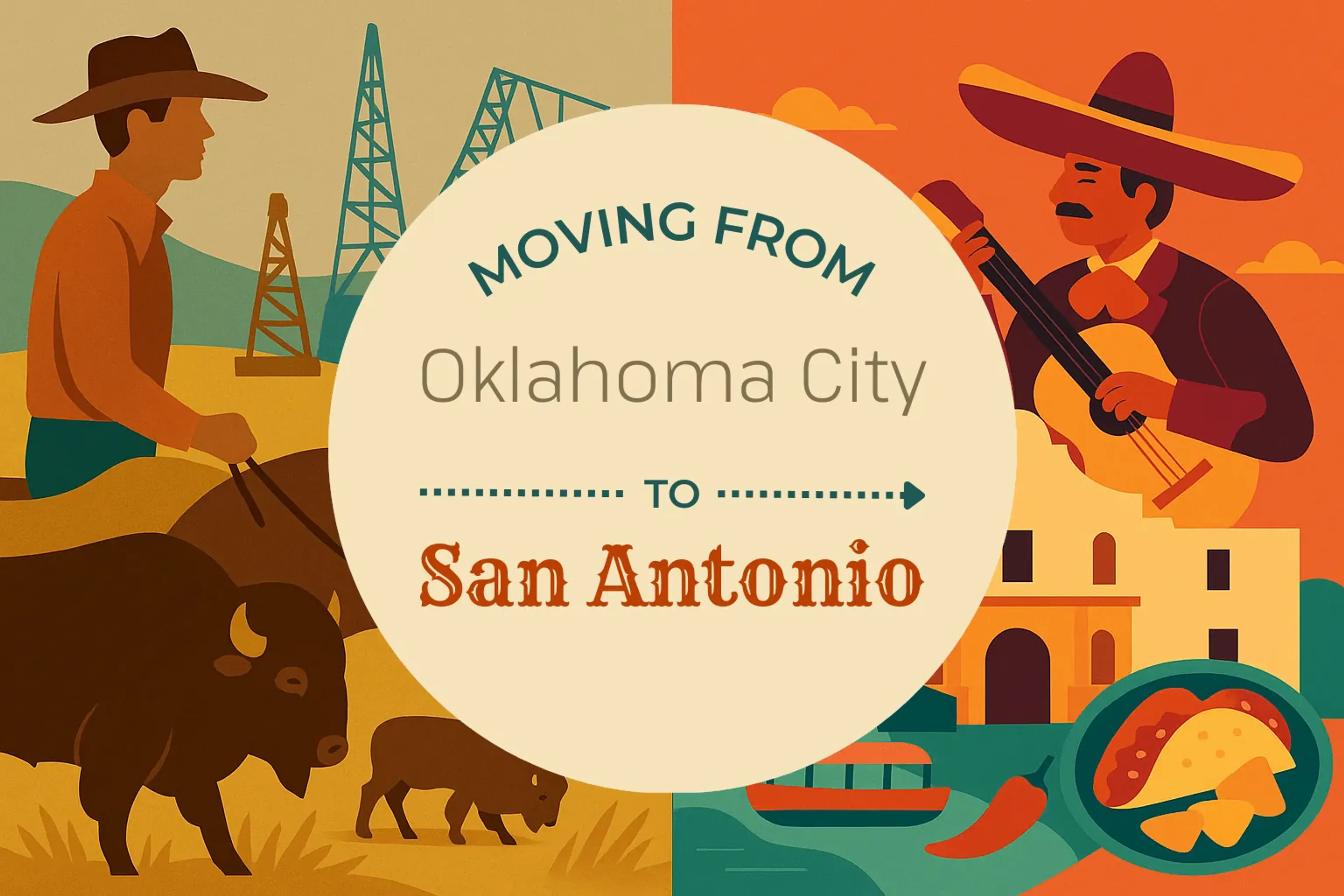 Side-by-side comparison of Oklahoma City to San Antonio moving companies