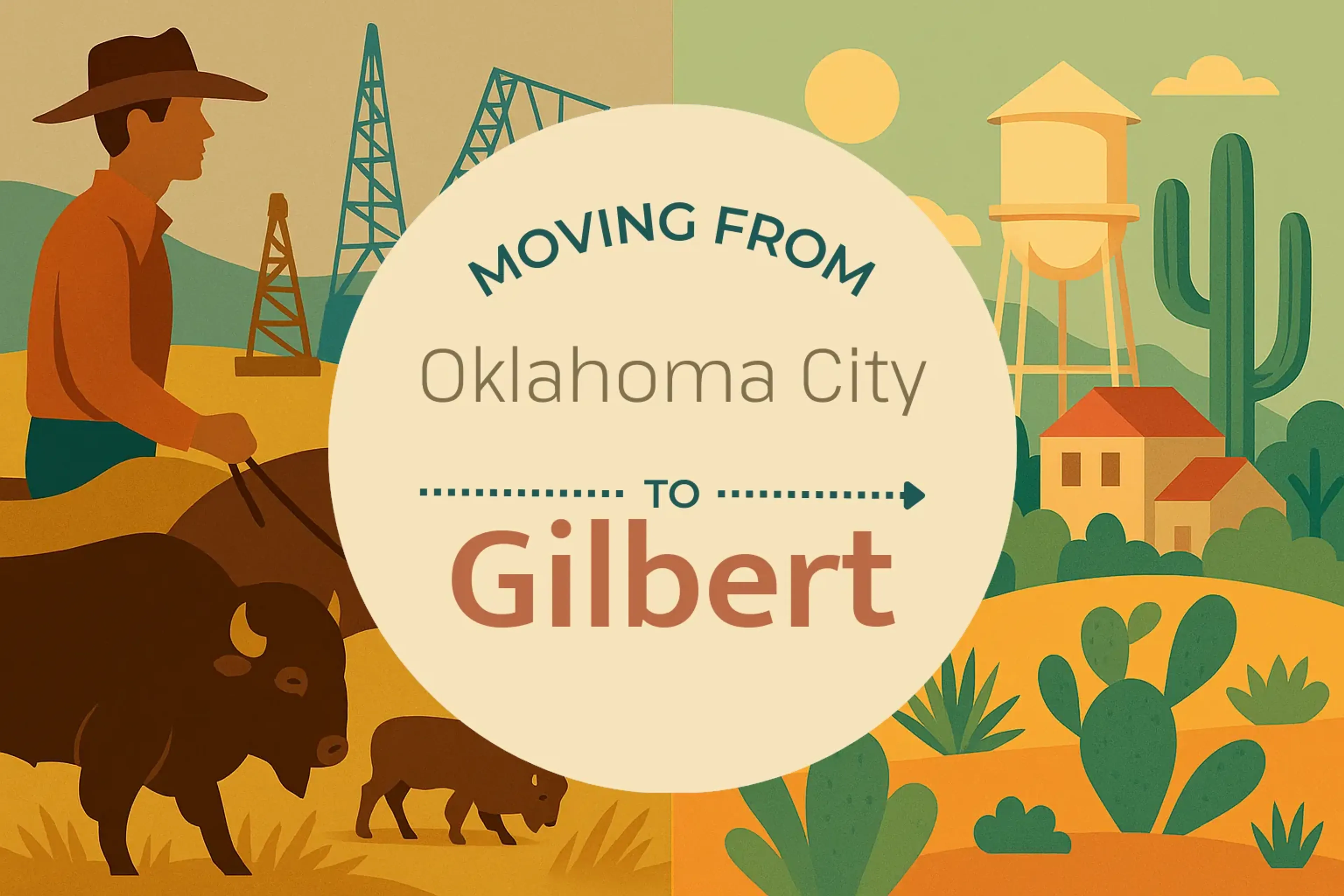 Side-by-side comparison of Oklahoma City to Gilbert moving companies