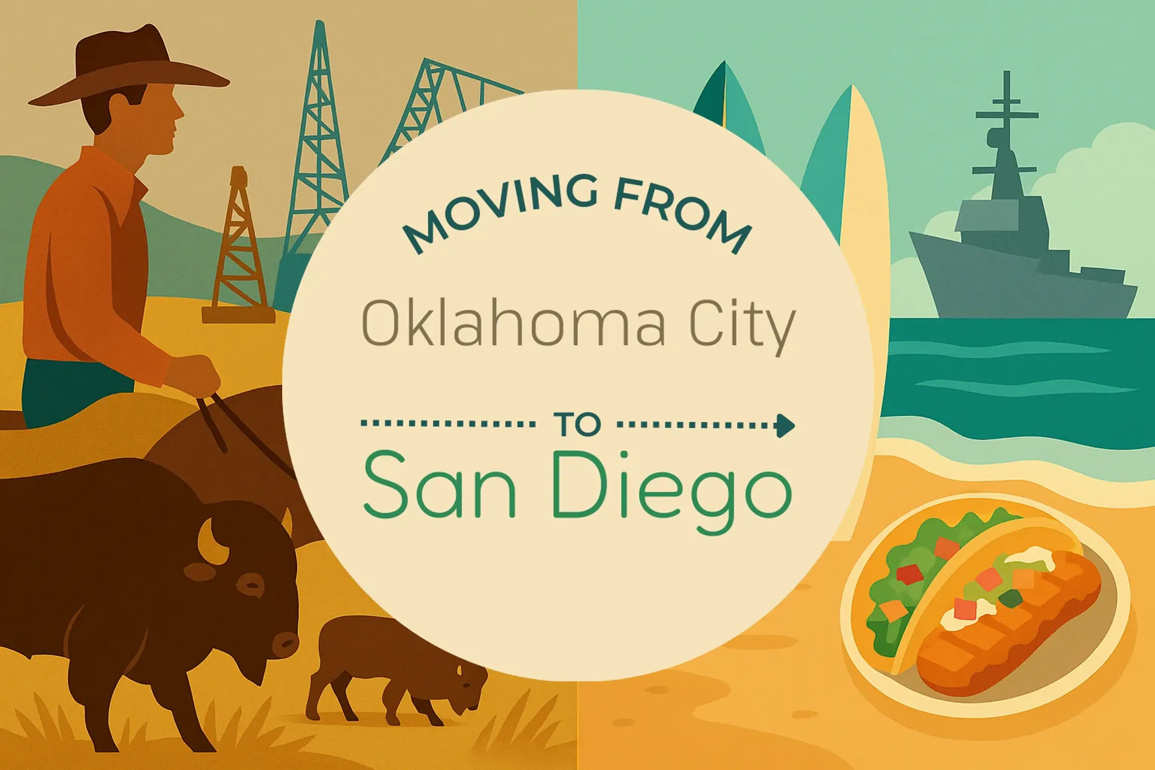Side-by-side comparison of Oklahoma City to San Diego moving companies