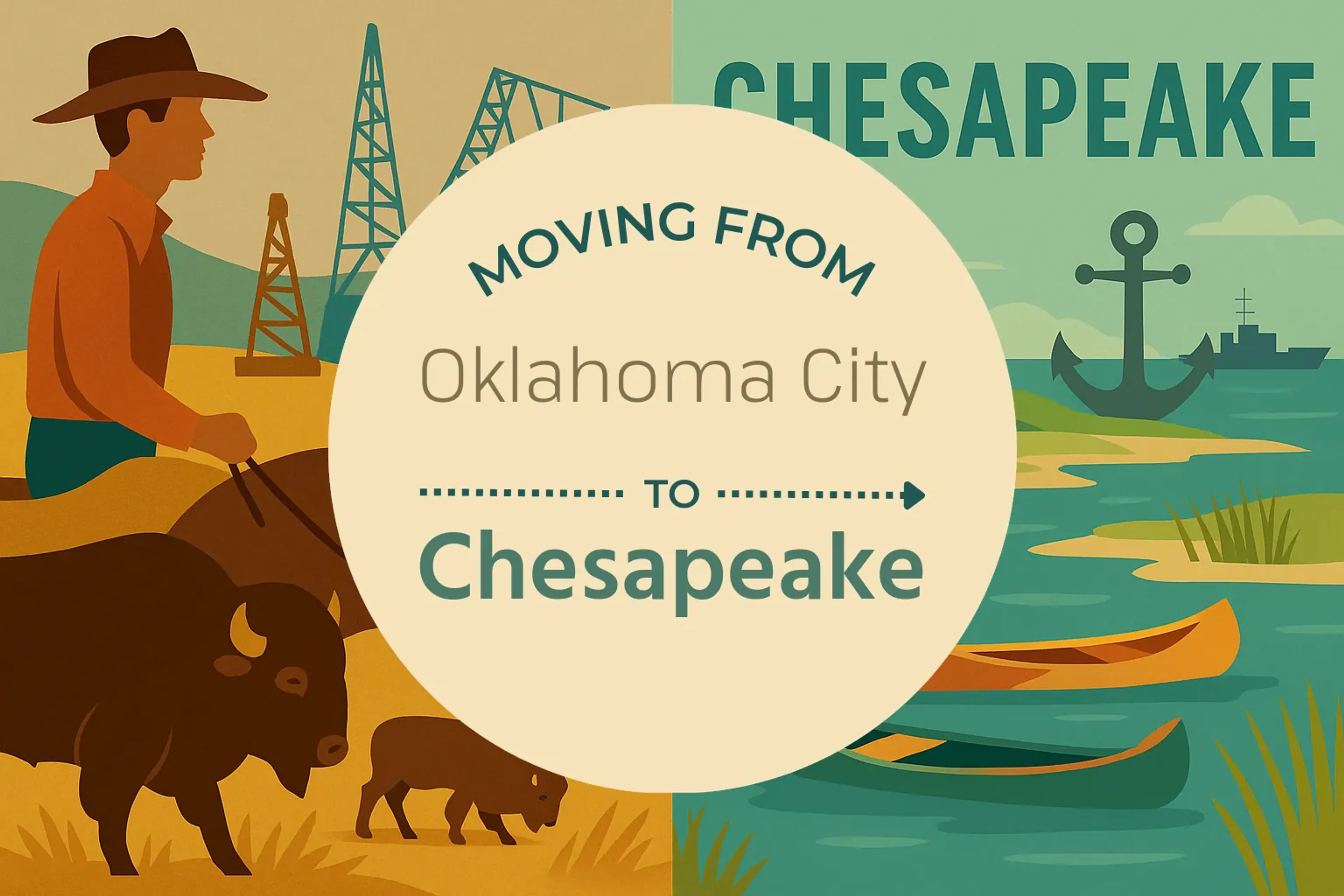Side-by-side comparison of Oklahoma City to Chesapeake moving companies