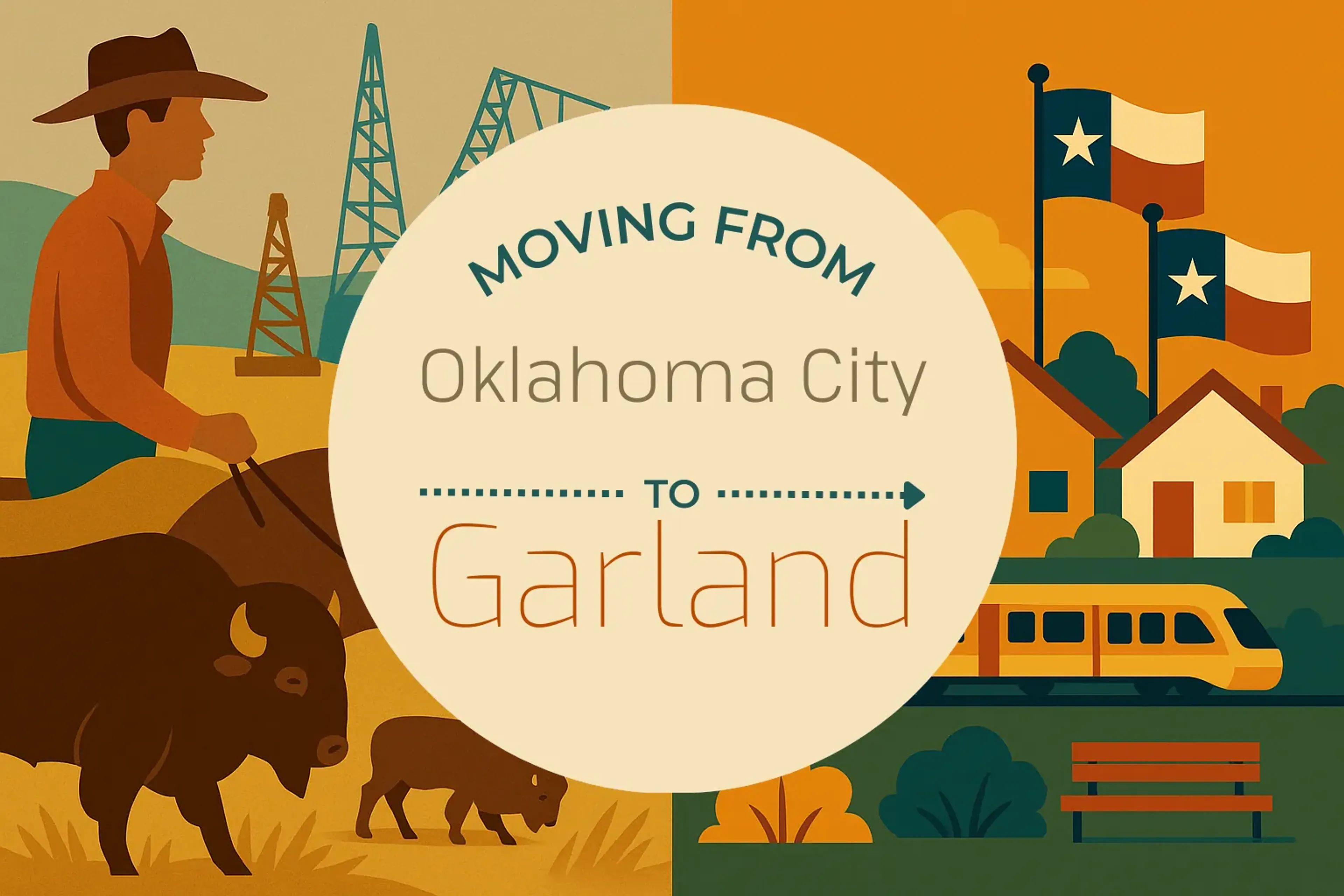Side-by-side comparison of Oklahoma City to Garland moving companies