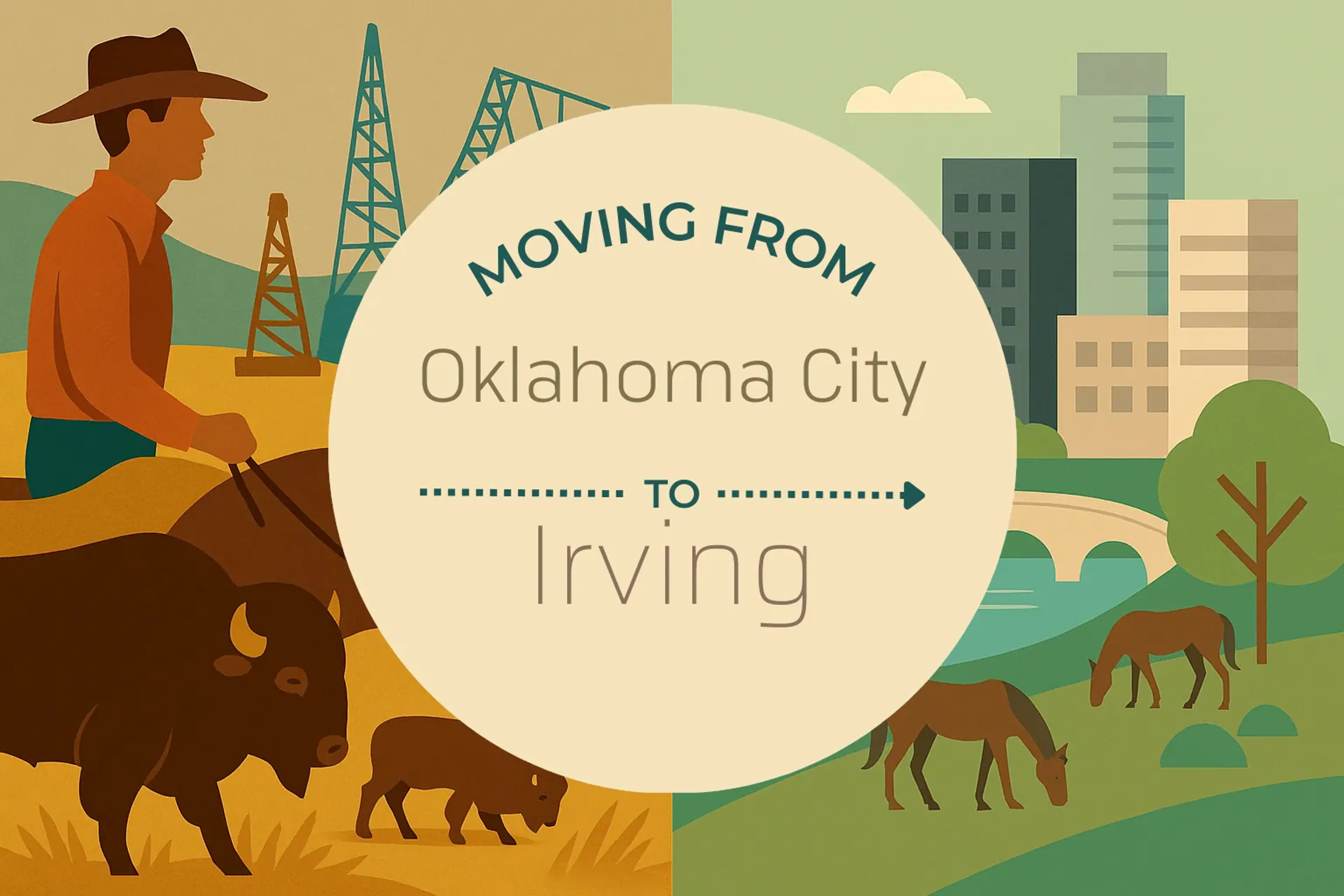 Side-by-side comparison of Oklahoma City to Irving moving companies