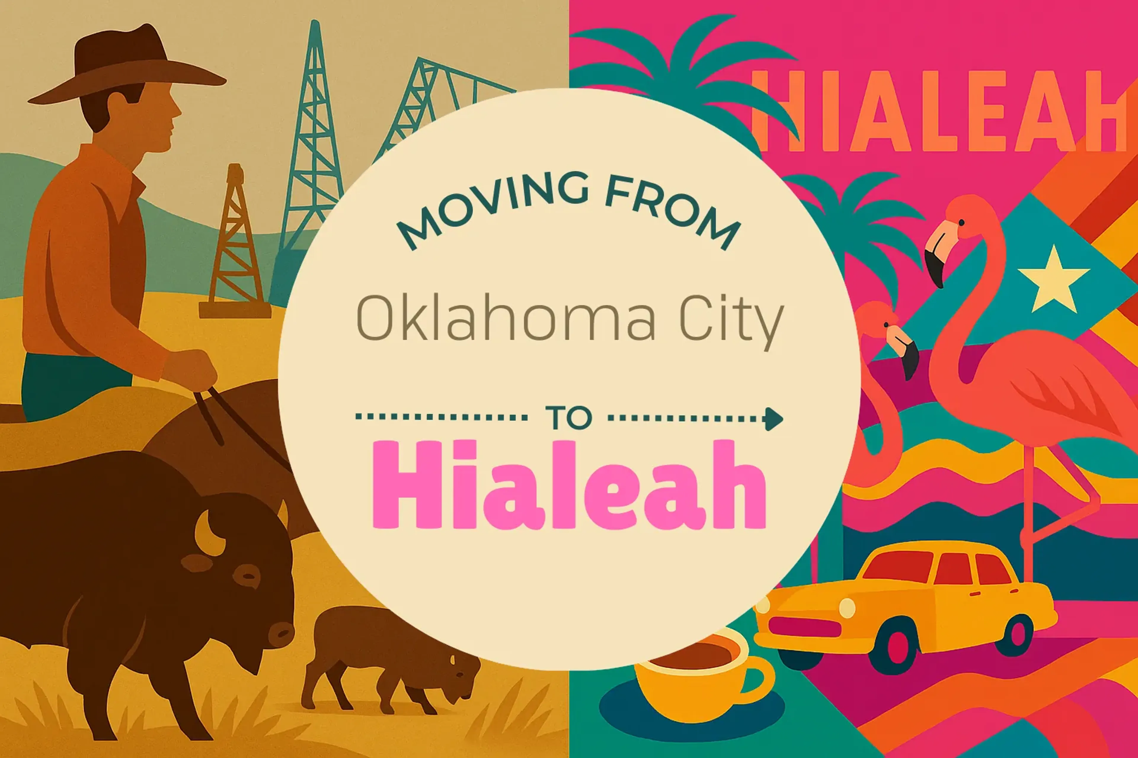 Side-by-side comparison of Oklahoma City to Hialeah moving companies