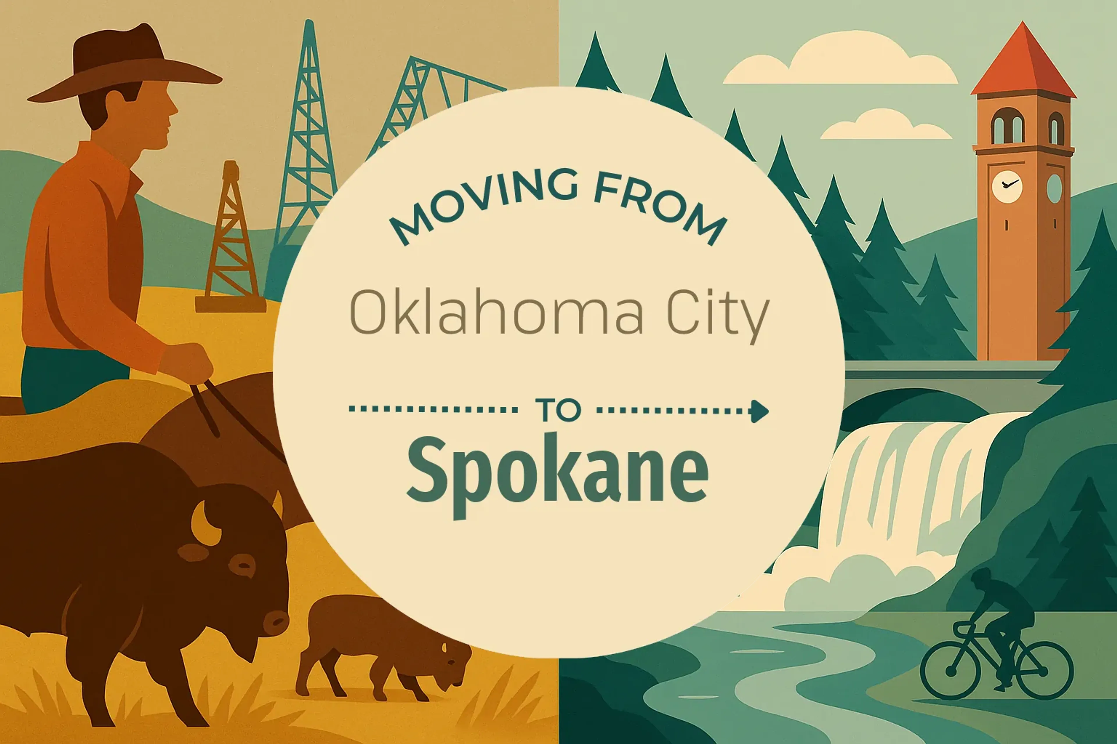 Side-by-side comparison of Oklahoma City to Spokane moving companies