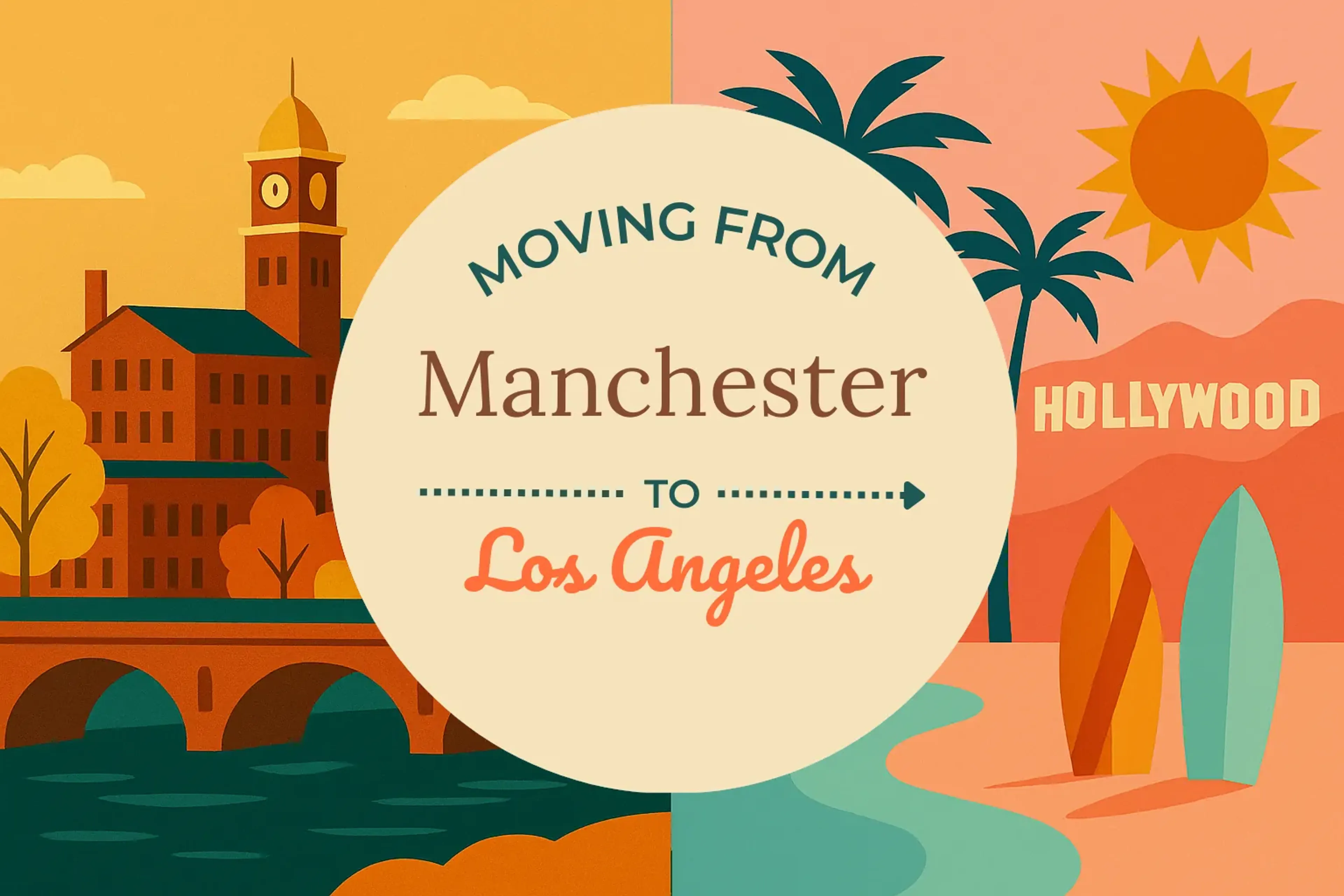 Side-by-side comparison of Manchester to Los Angeles moving companies