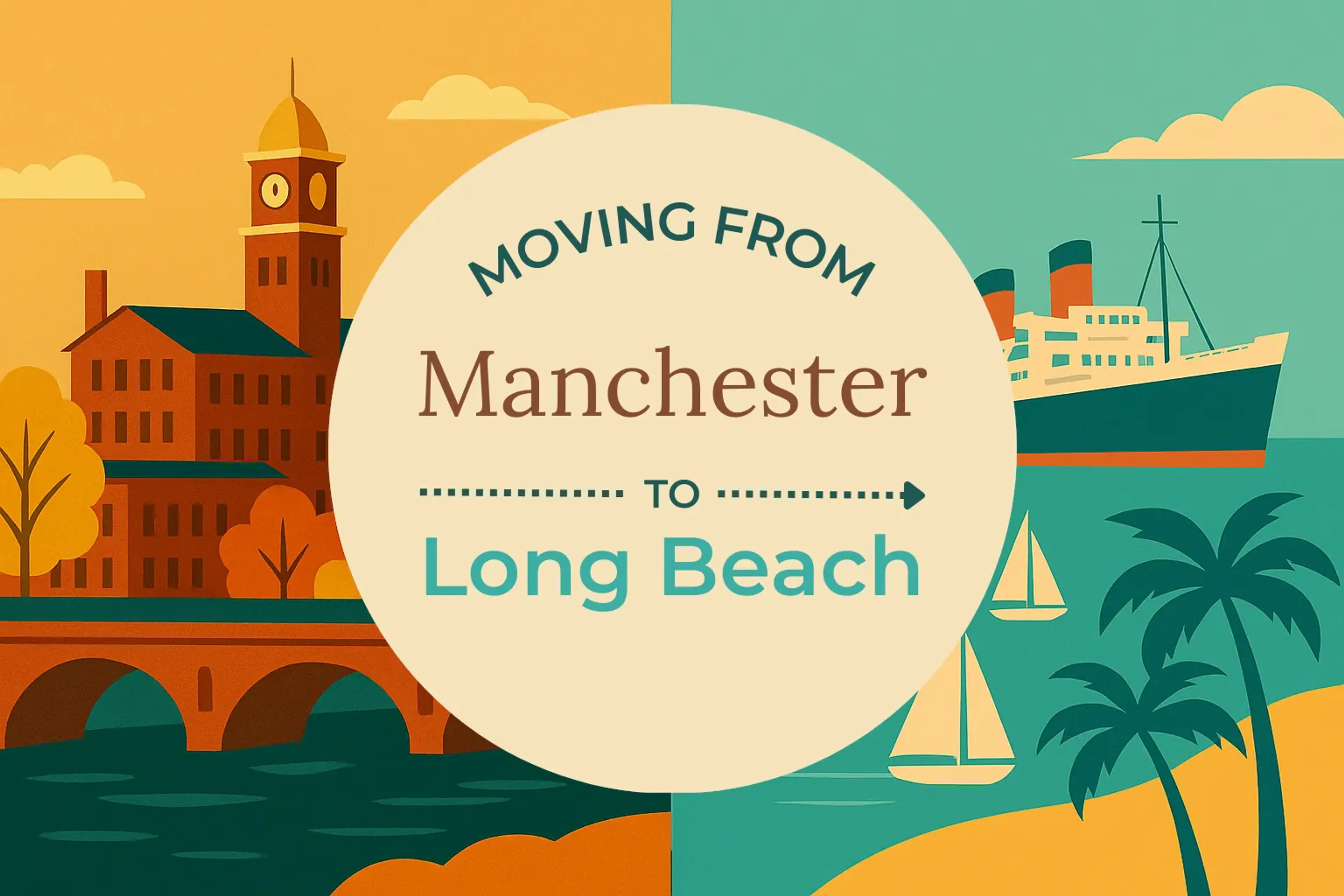 Side-by-side comparison of Manchester to Long Beach moving companies