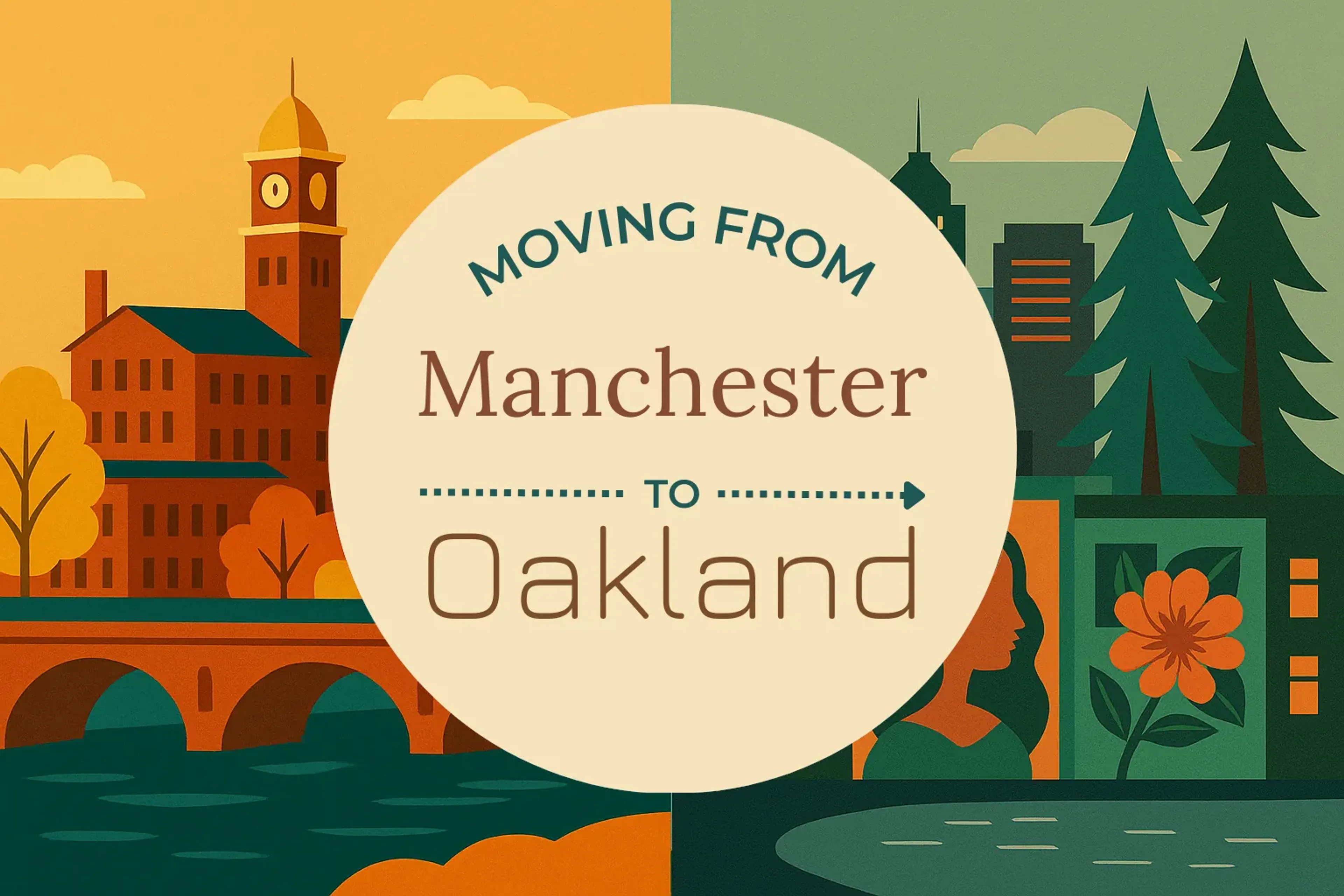 Side-by-side comparison of Manchester to Oakland moving companies