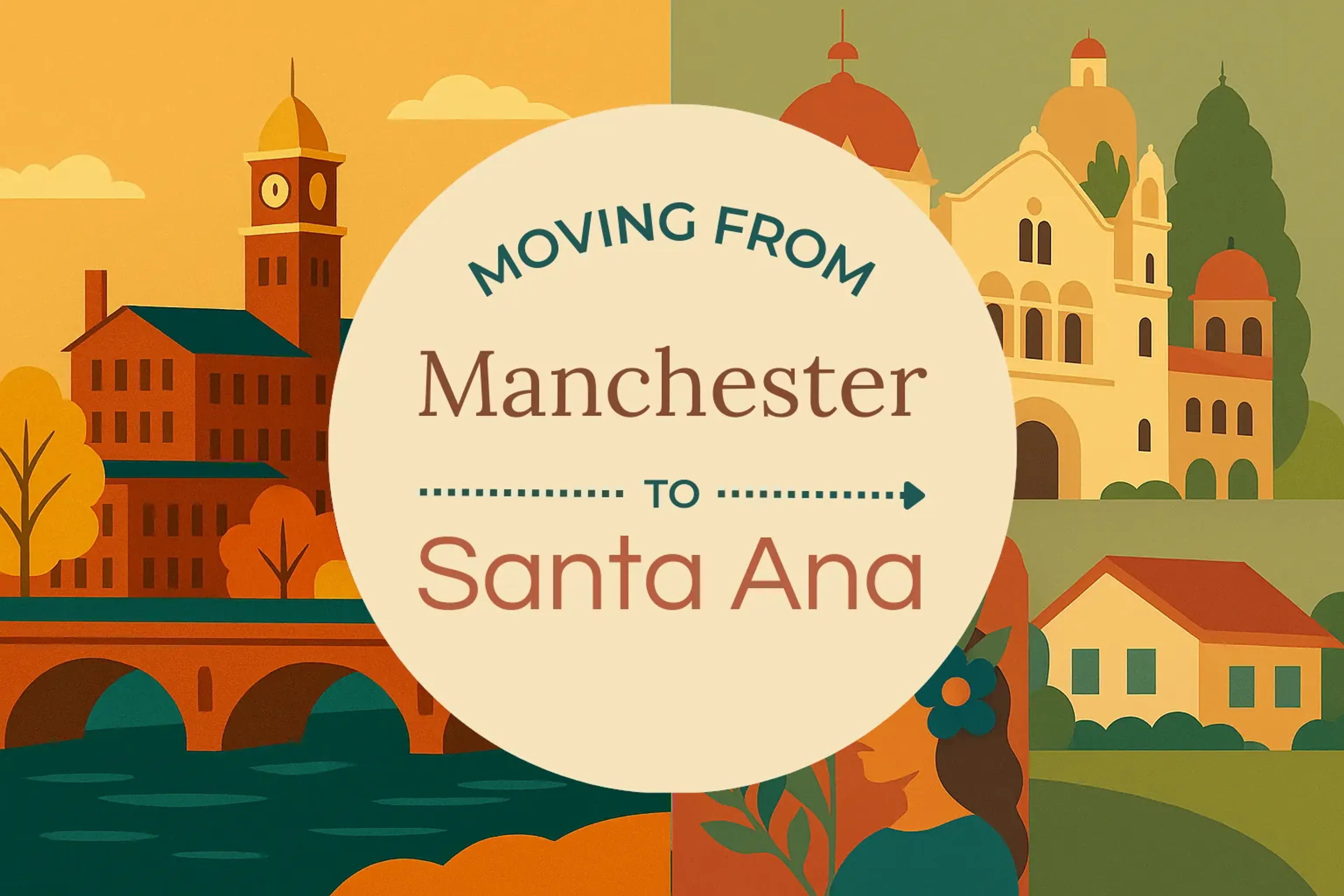 Side-by-side comparison of Manchester to Santa Ana moving companies