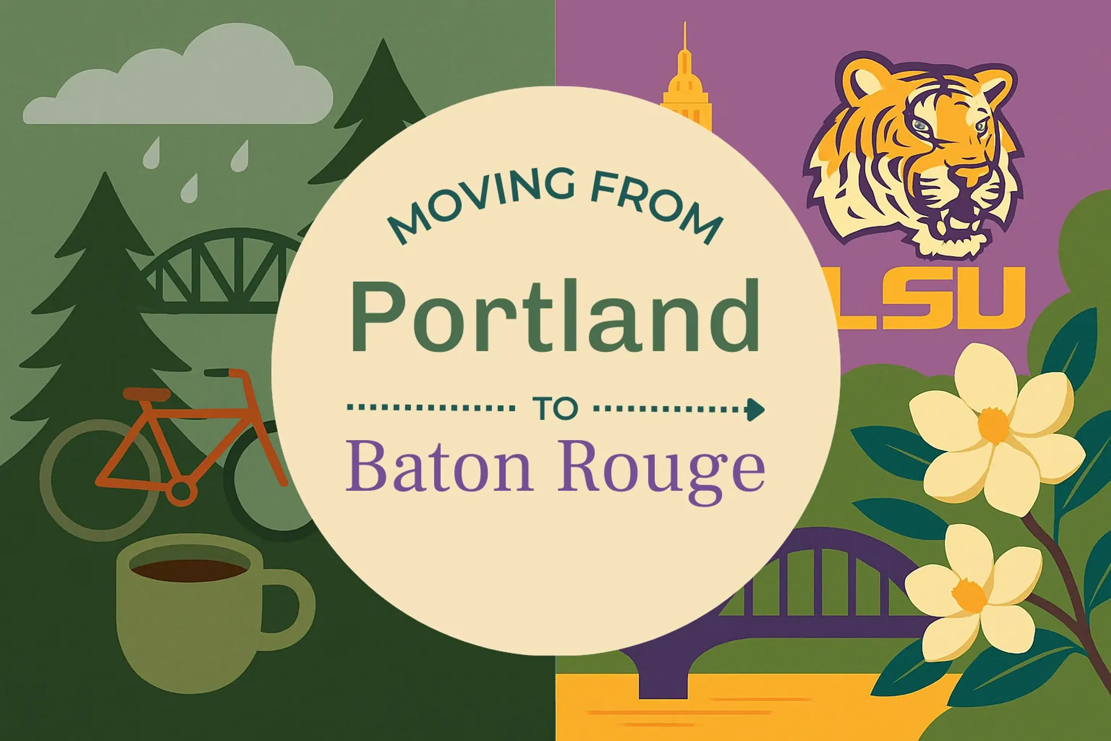 Side-by-side comparison of Portland to Baton Rouge moving companies