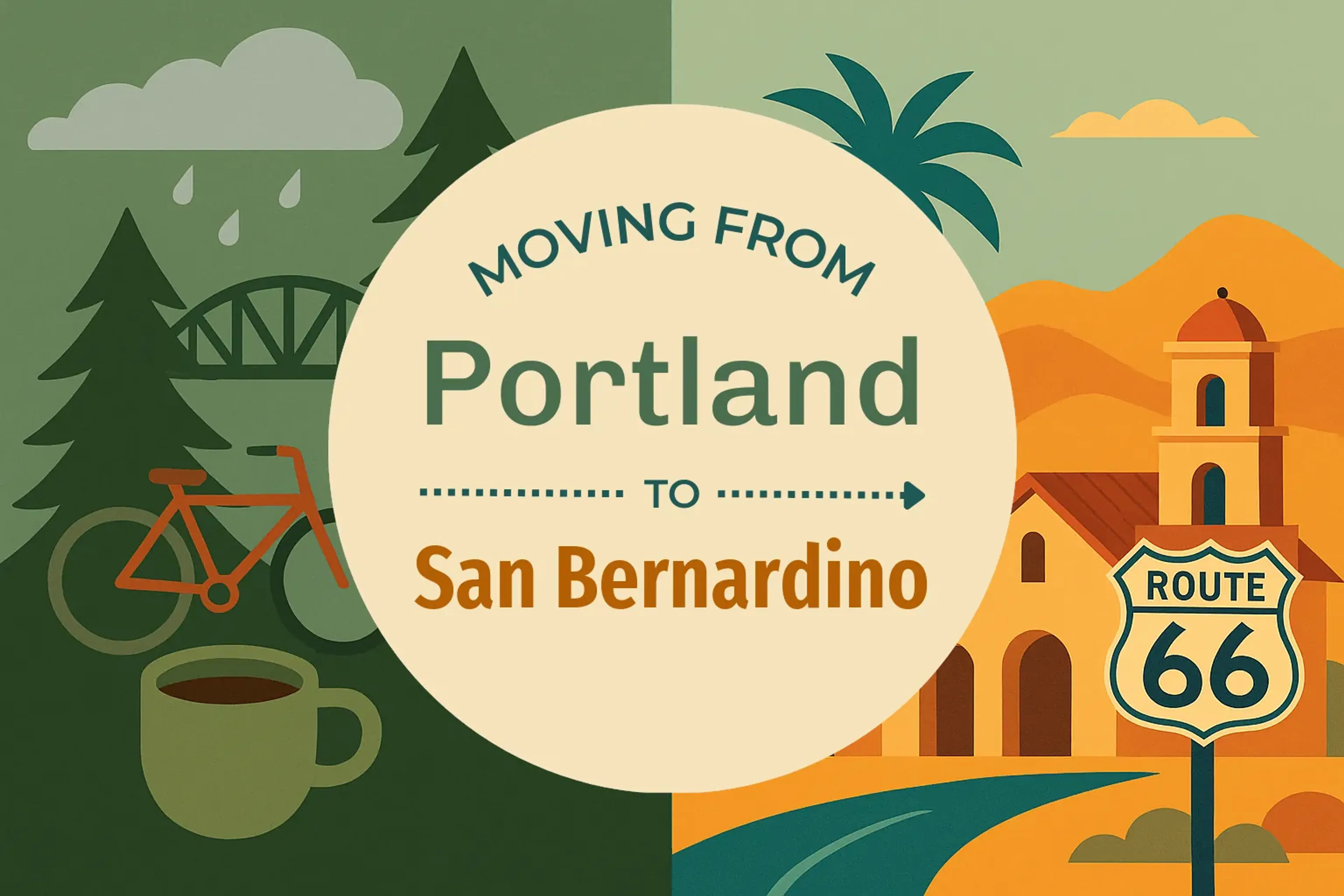 Side-by-side comparison of Portland to San Bernardino moving companies