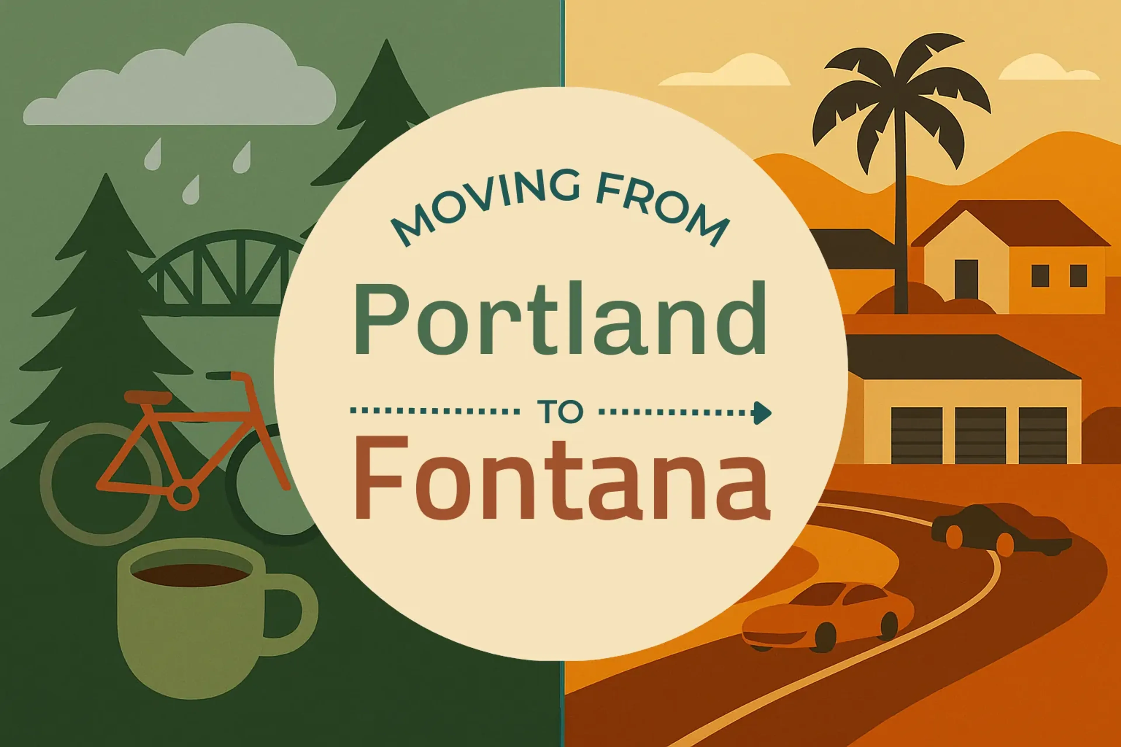 Side-by-side comparison of Portland to Fontana moving companies