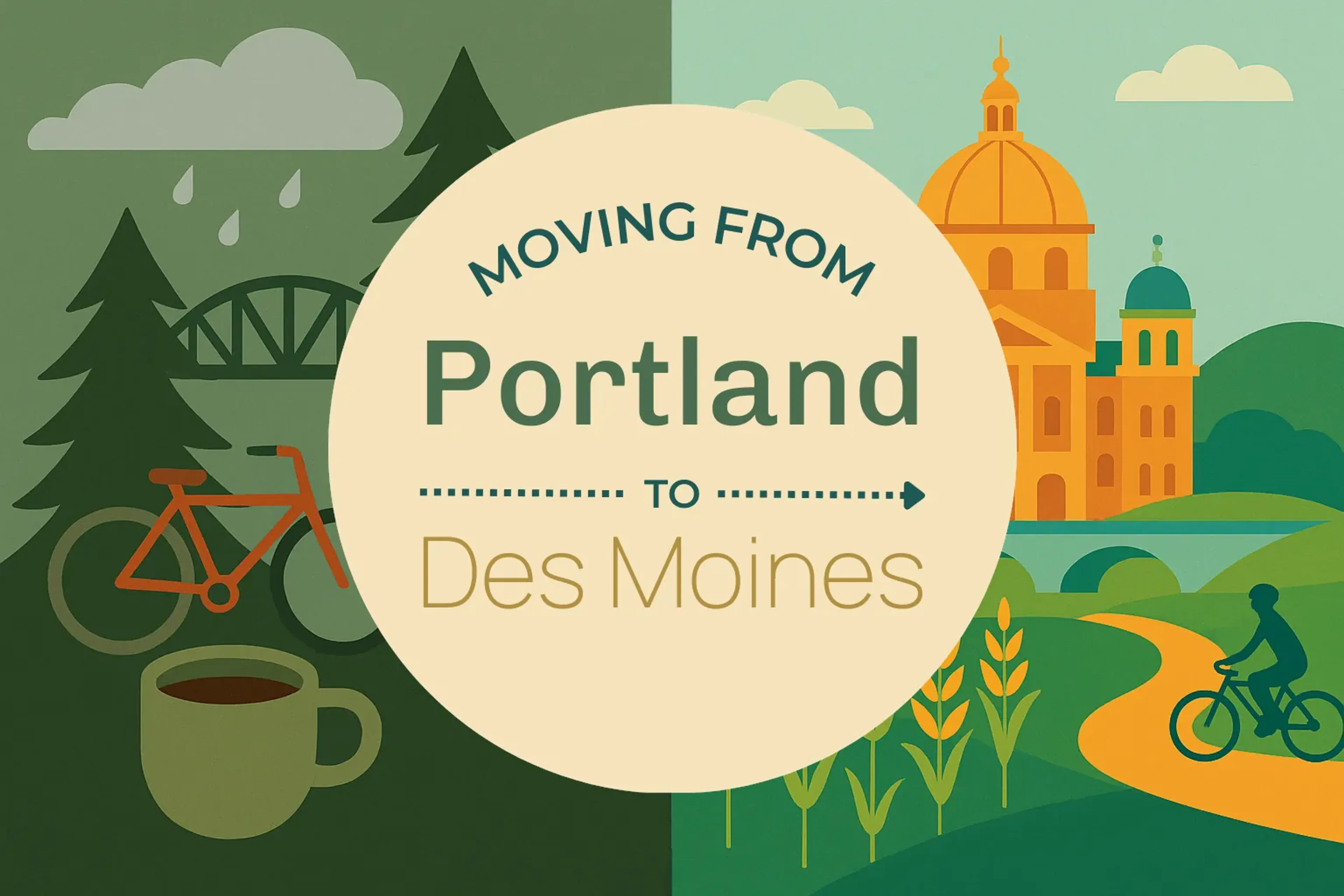 Side-by-side comparison of Portland to Des Moines moving companies