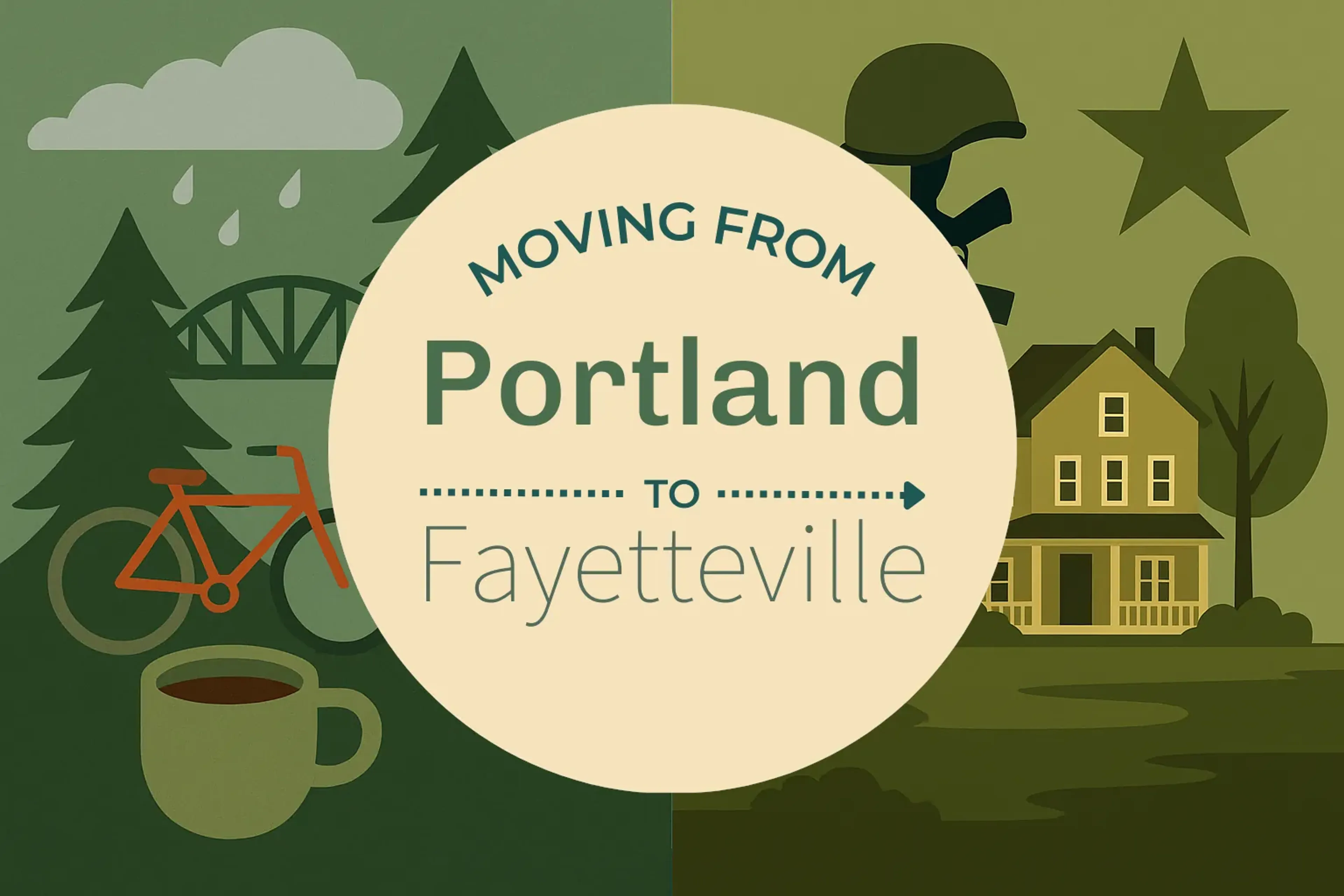 Side-by-side comparison of Portland to Fayetteville moving companies