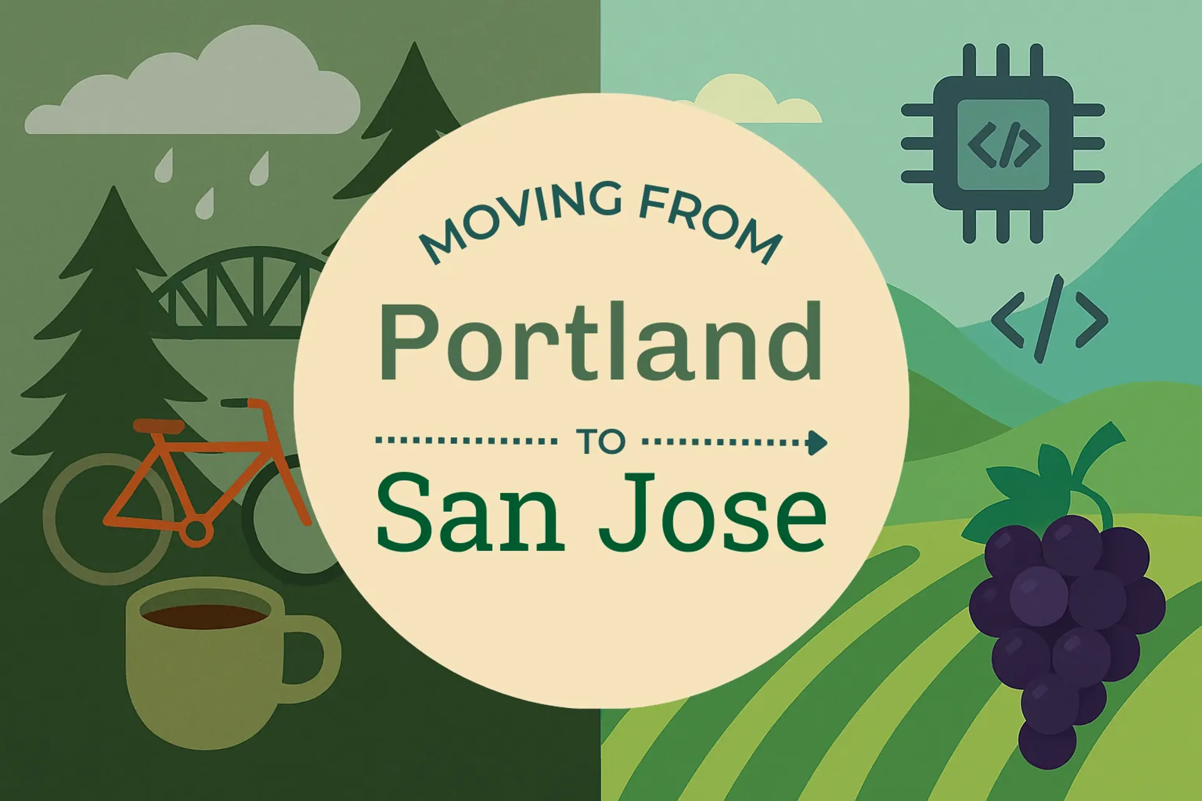 Side-by-side comparison of Portland to San Jose moving companies