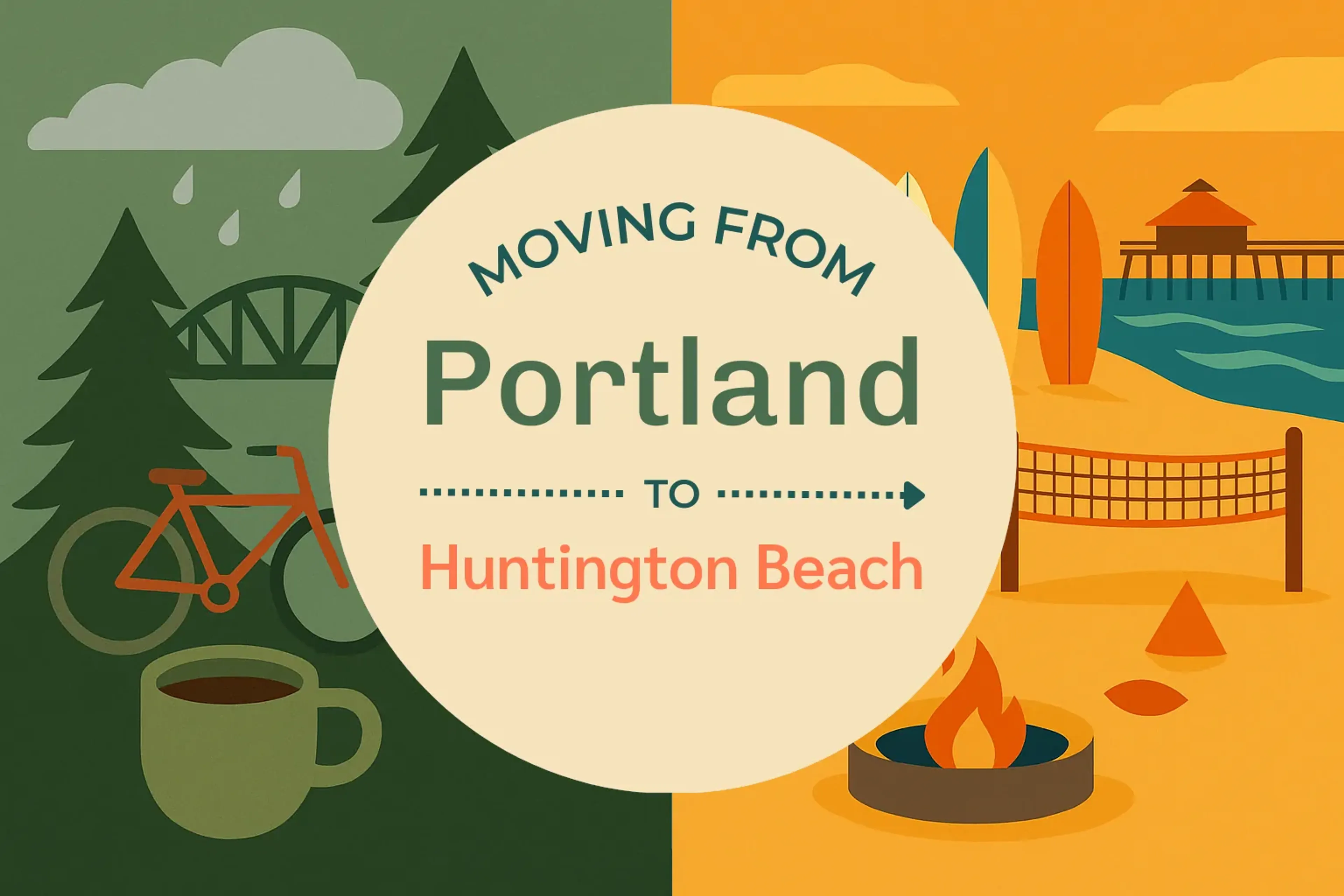 Side-by-side comparison of Portland to Huntington Beach moving companies