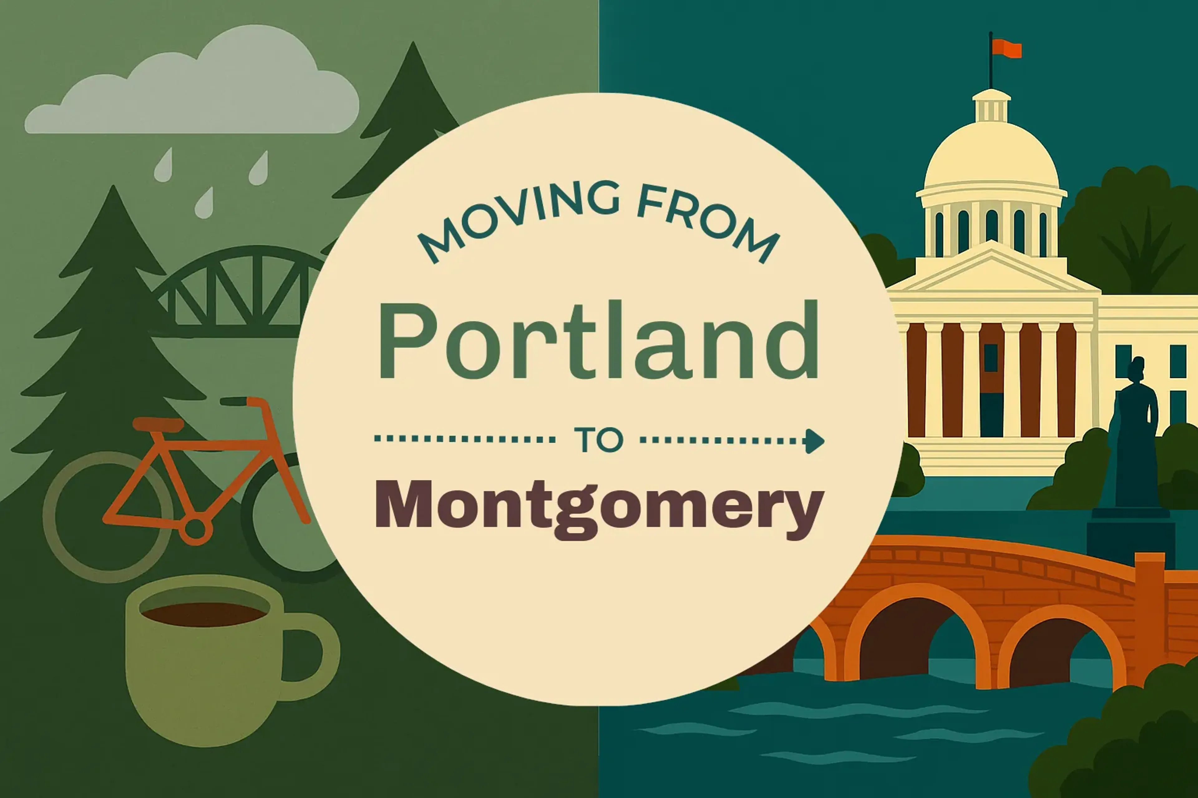 Side-by-side comparison of Portland to Montgomery moving companies