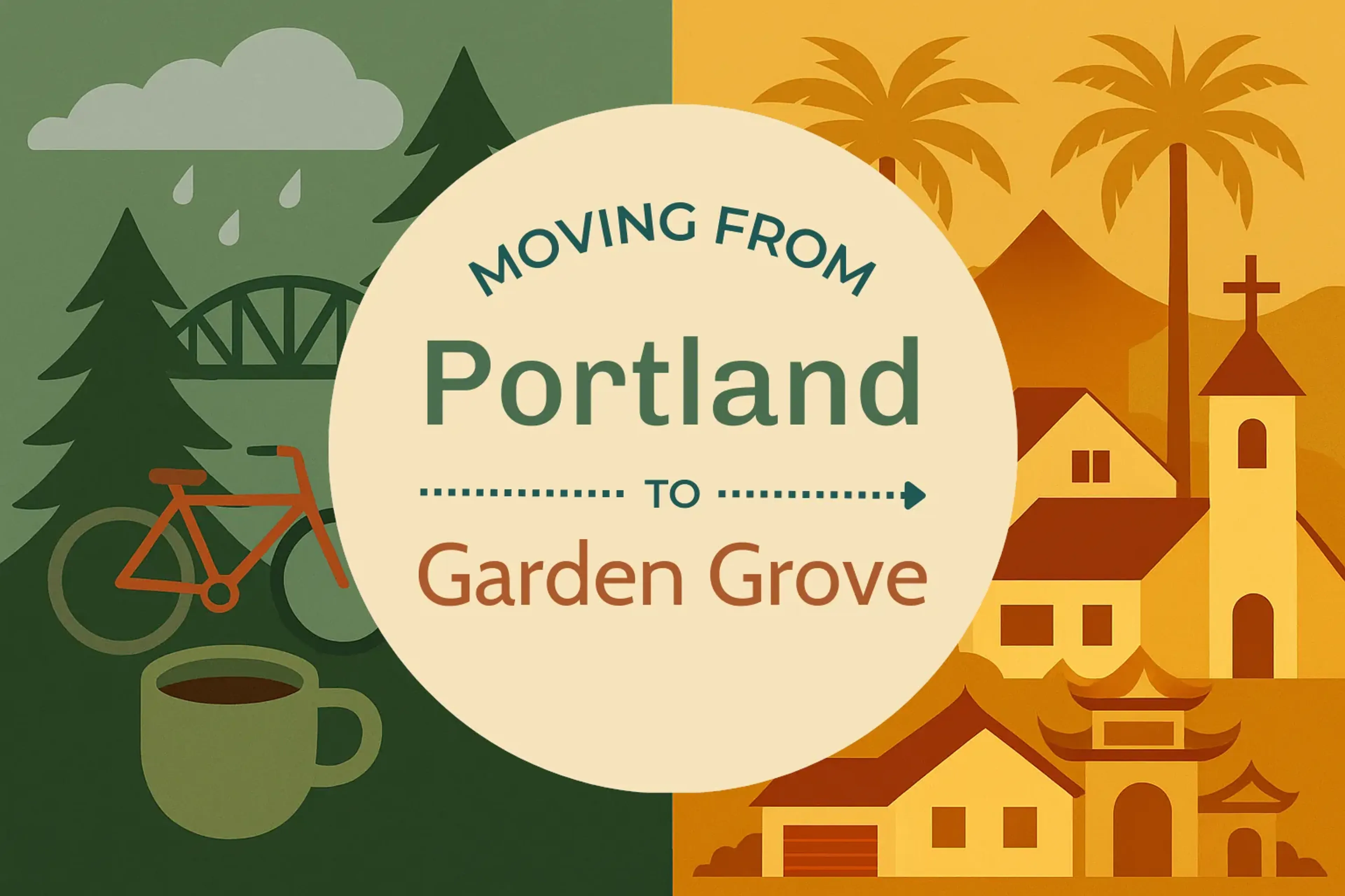 Side-by-side comparison of Portland to Garden Grove moving companies