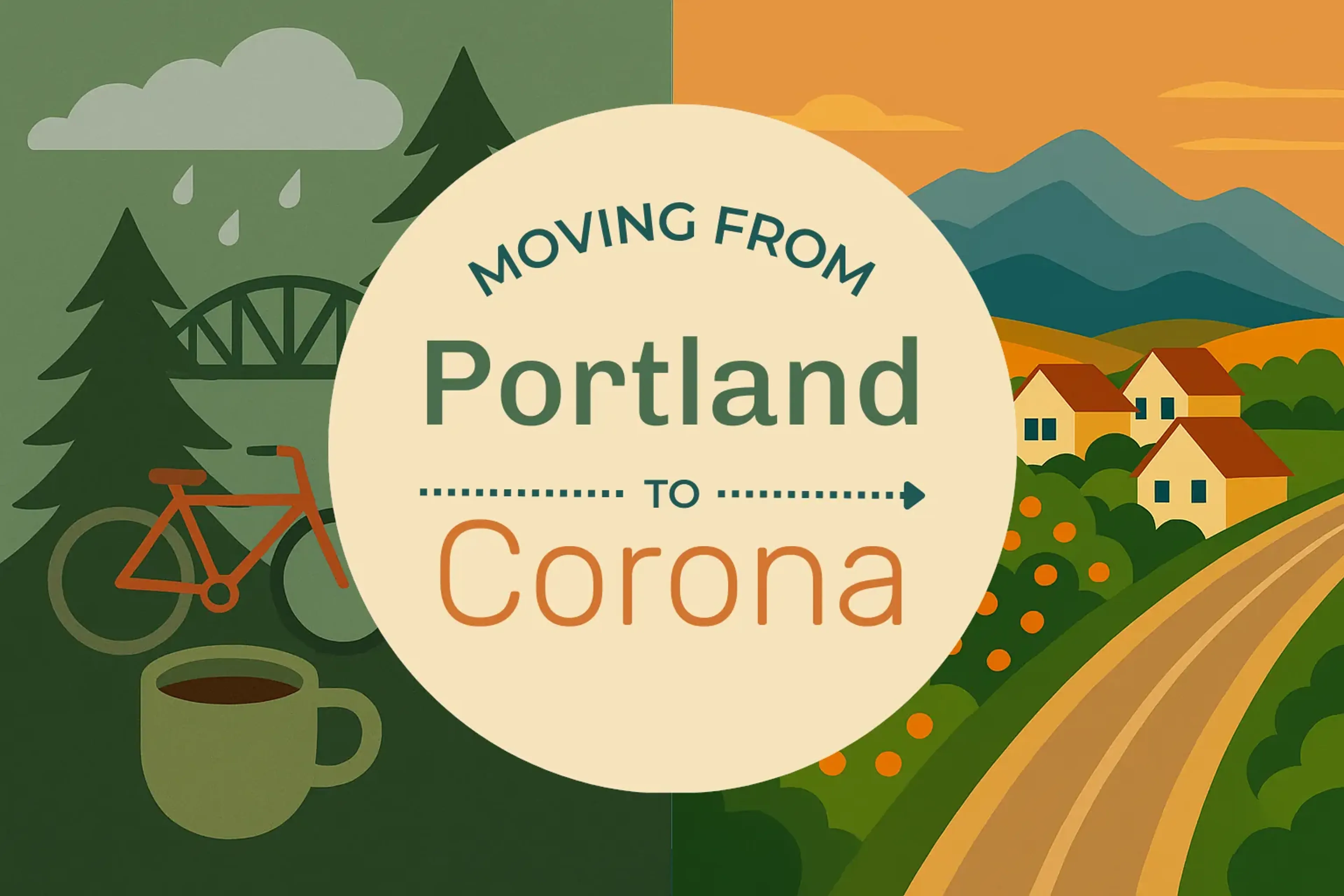 Side-by-side comparison of Portland to Corona moving companies