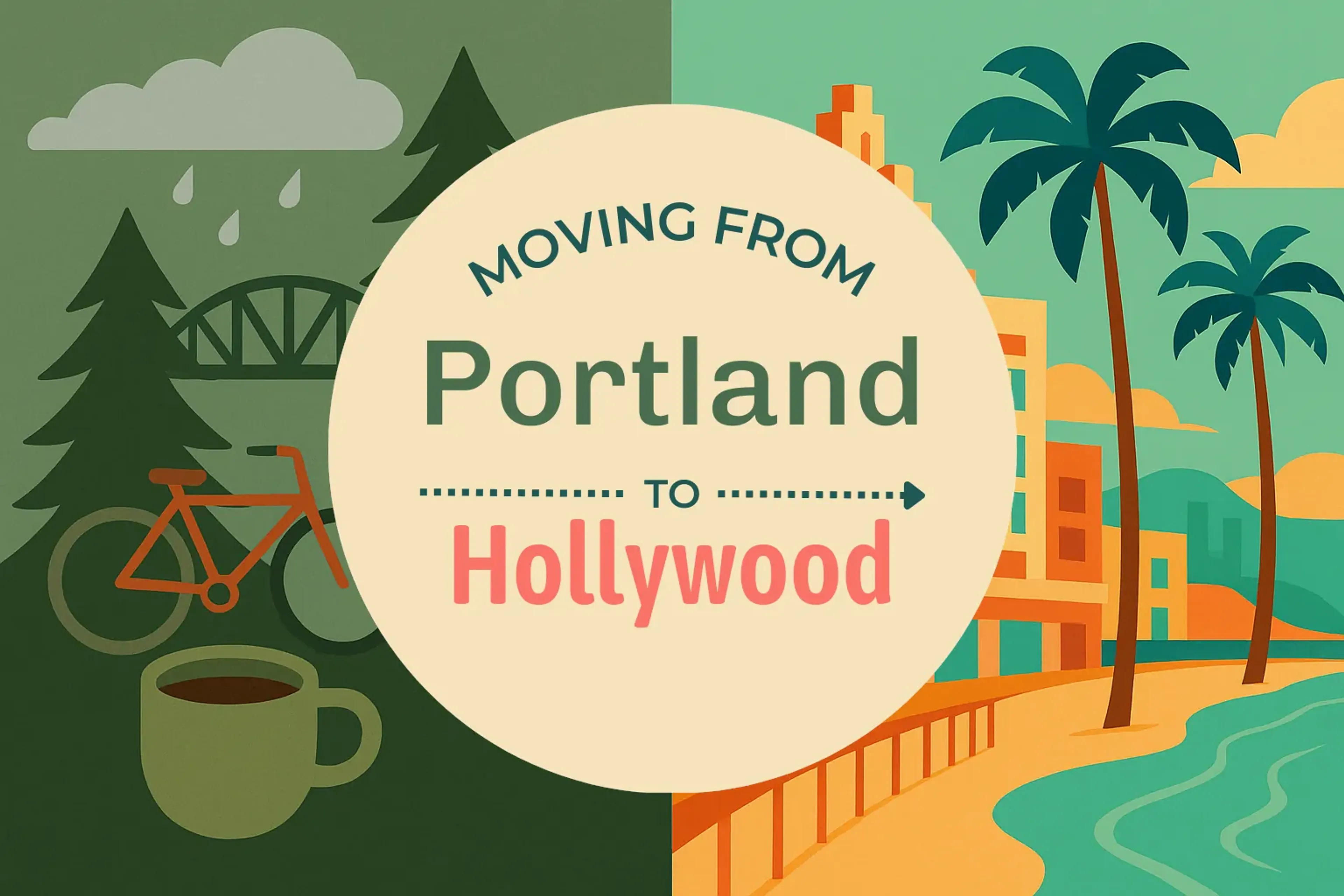 Side-by-side comparison of Portland to Hollywood moving companies