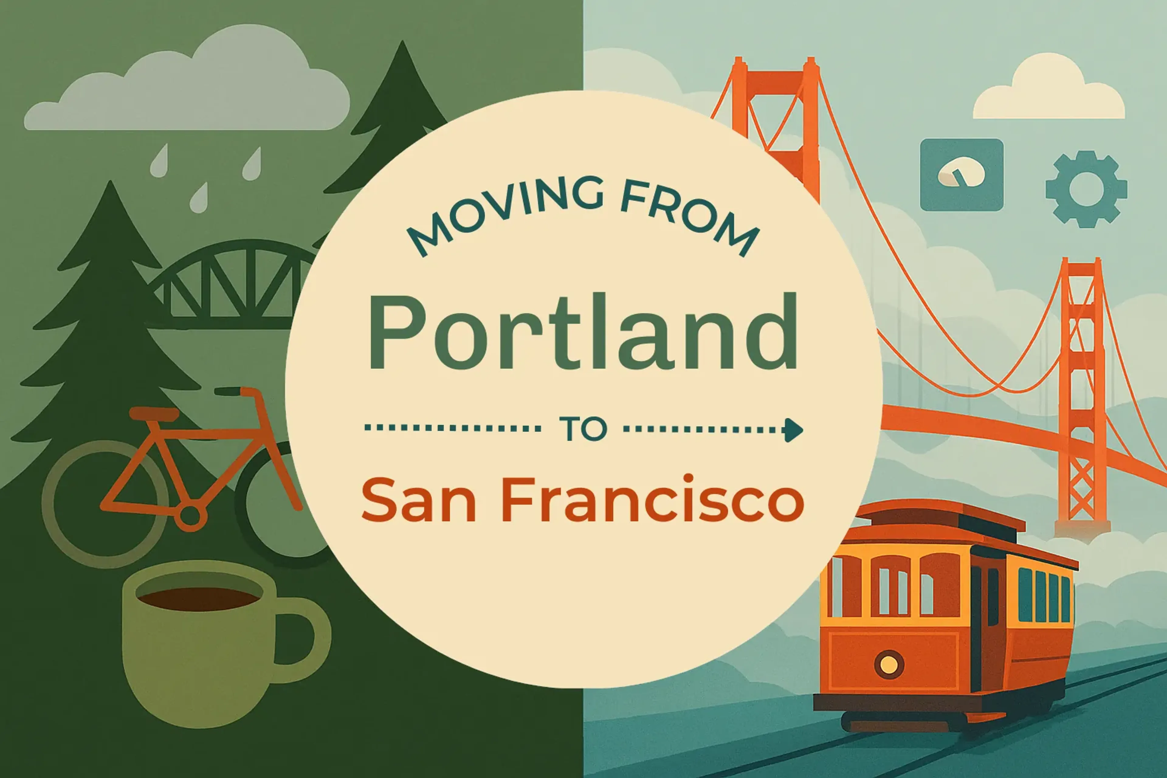 Side-by-side comparison of Portland to San Francisco moving companies