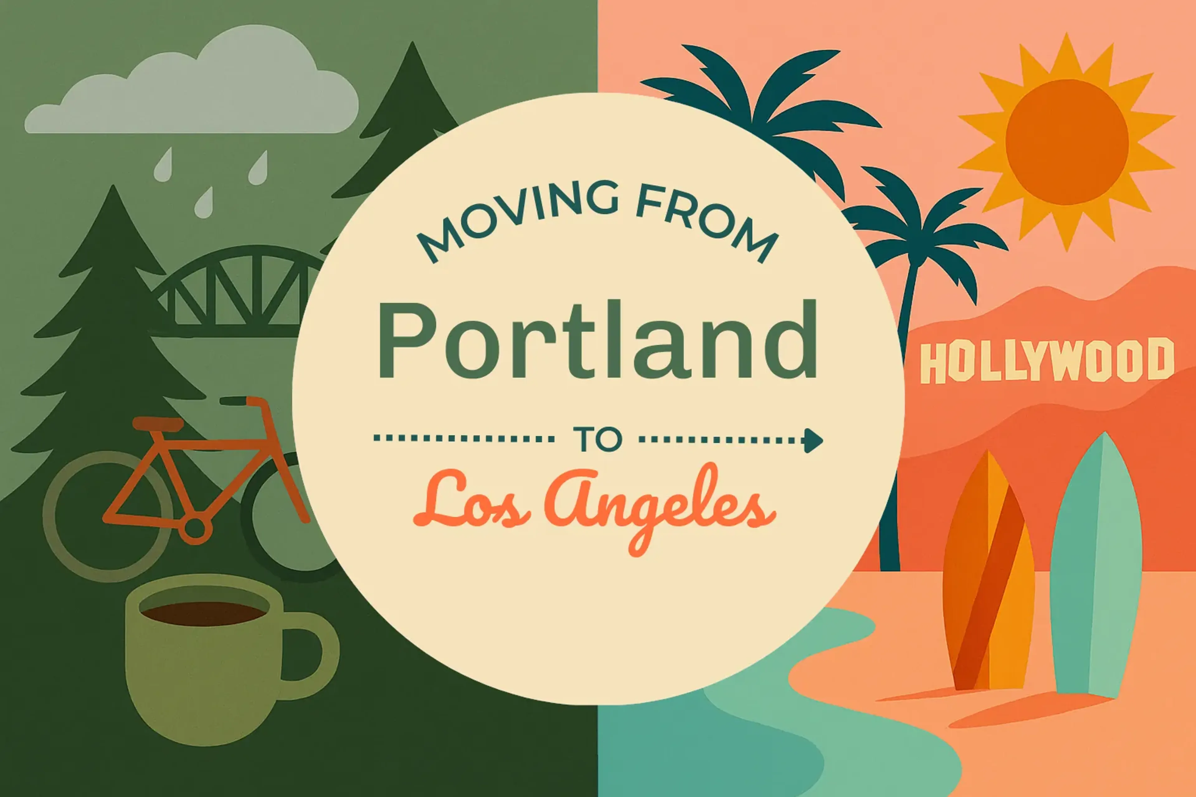 Side-by-side comparison of Portland to Los Angeles moving companies