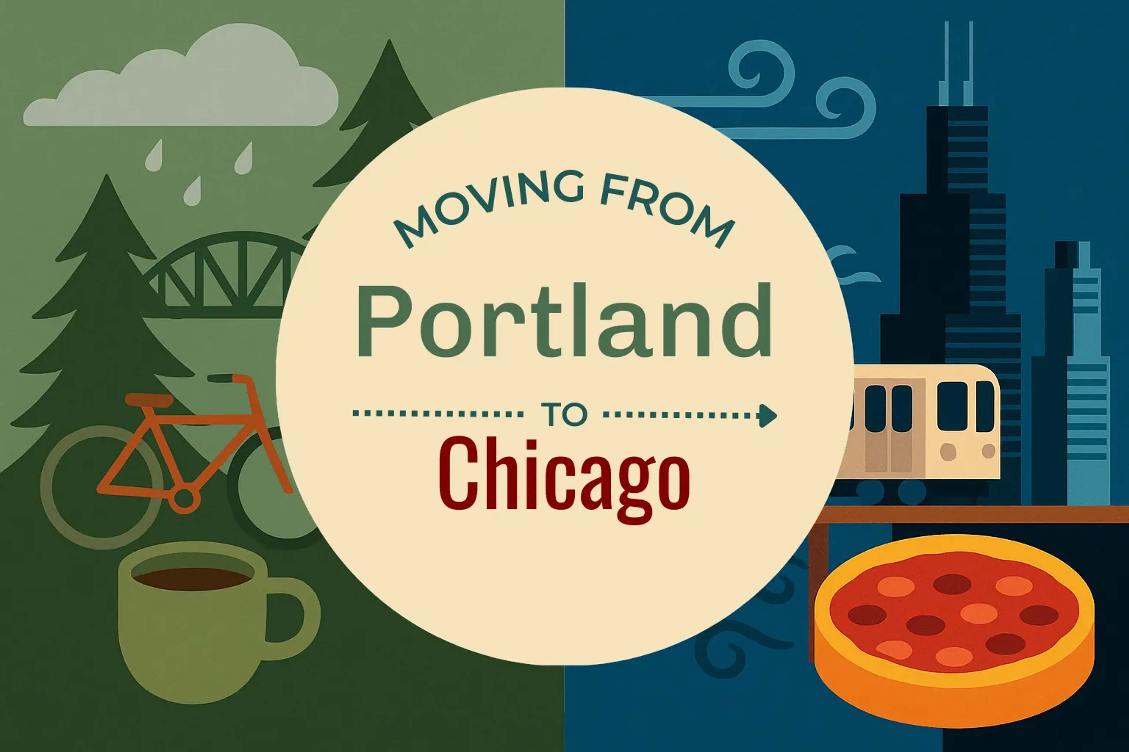 Side-by-side comparison of Portland to Chicago moving companies