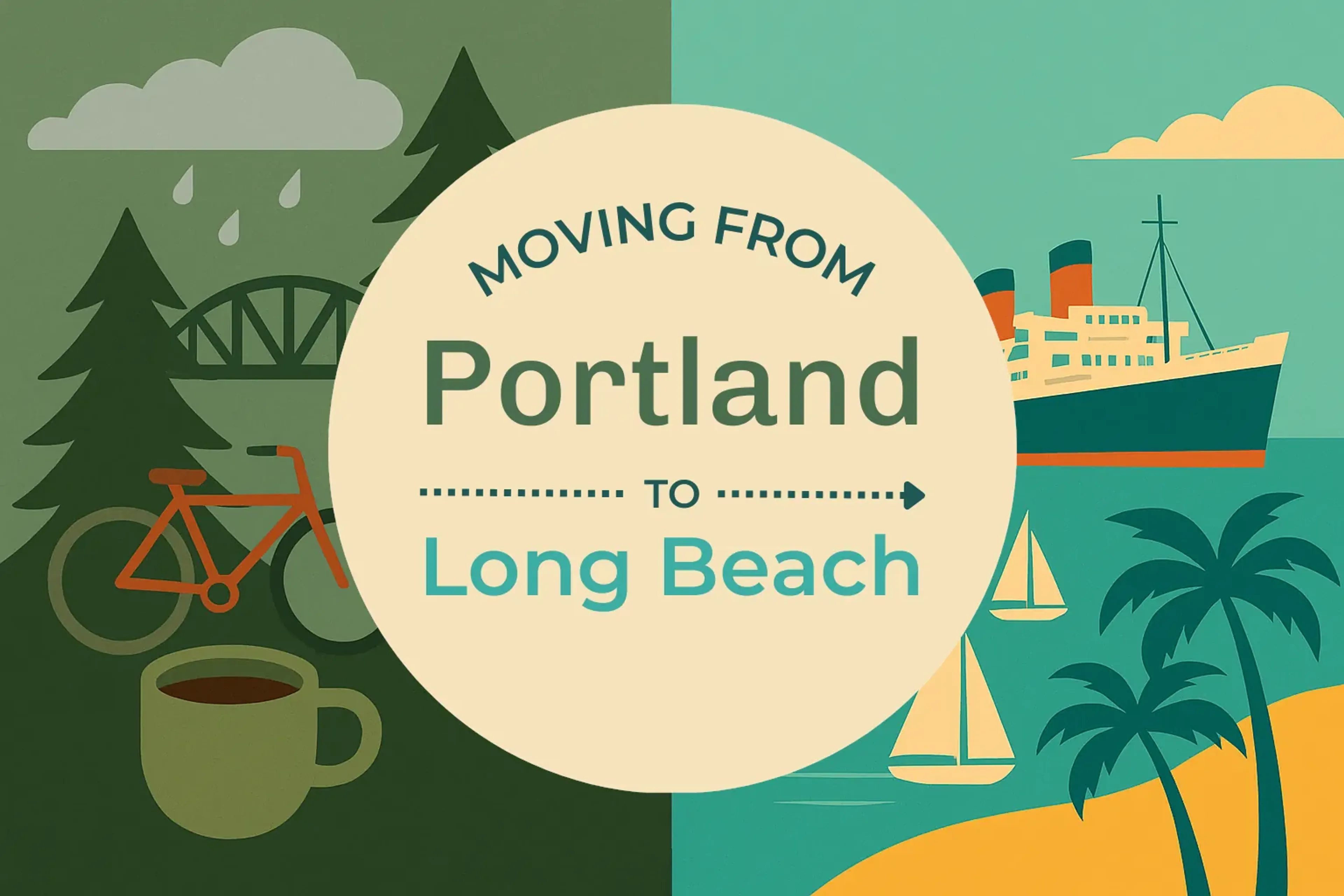 Side-by-side comparison of Portland to Long Beach moving companies